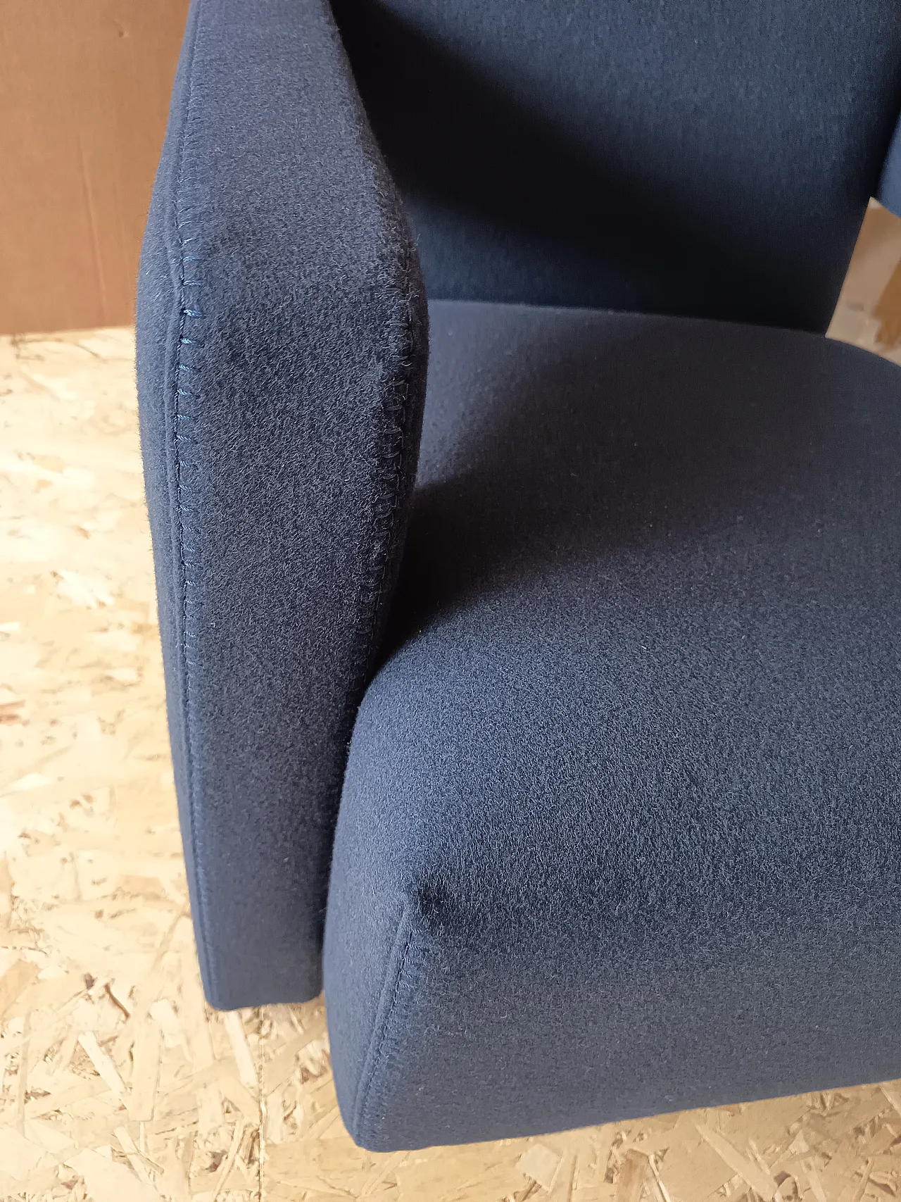 Blue wool armchair by Gerrit Rietveld for Cassina, 2000s 22