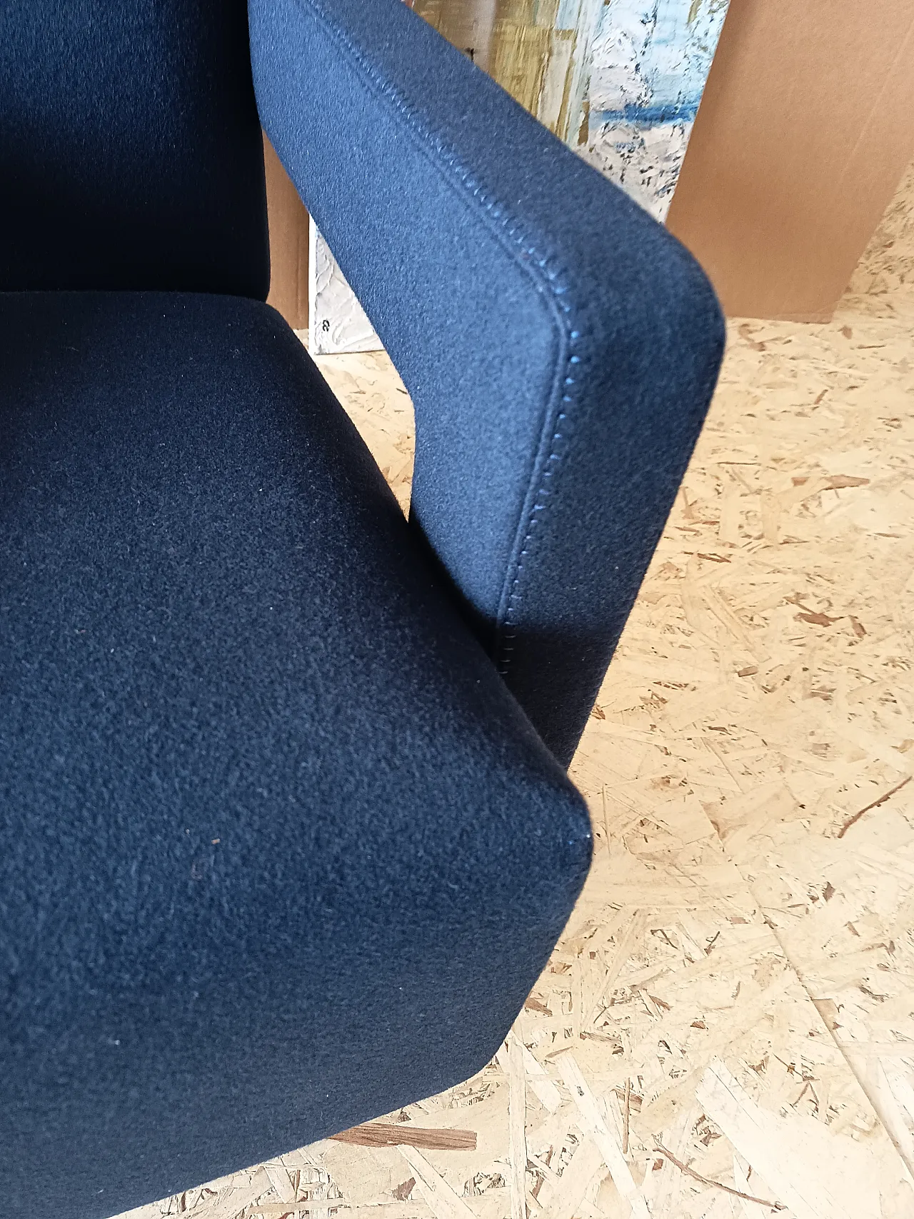Blue wool armchair by Gerrit Rietveld for Cassina, 2000s 23