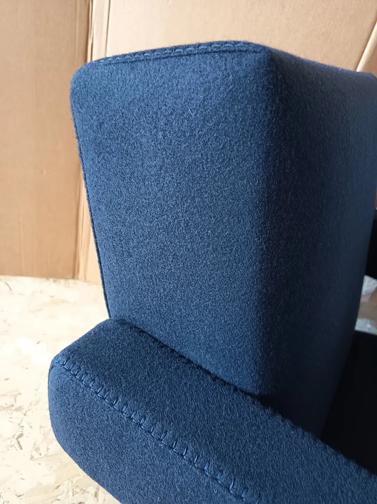 Blue wool armchair by Gerrit Rietveld for Cassina, 2000s 40