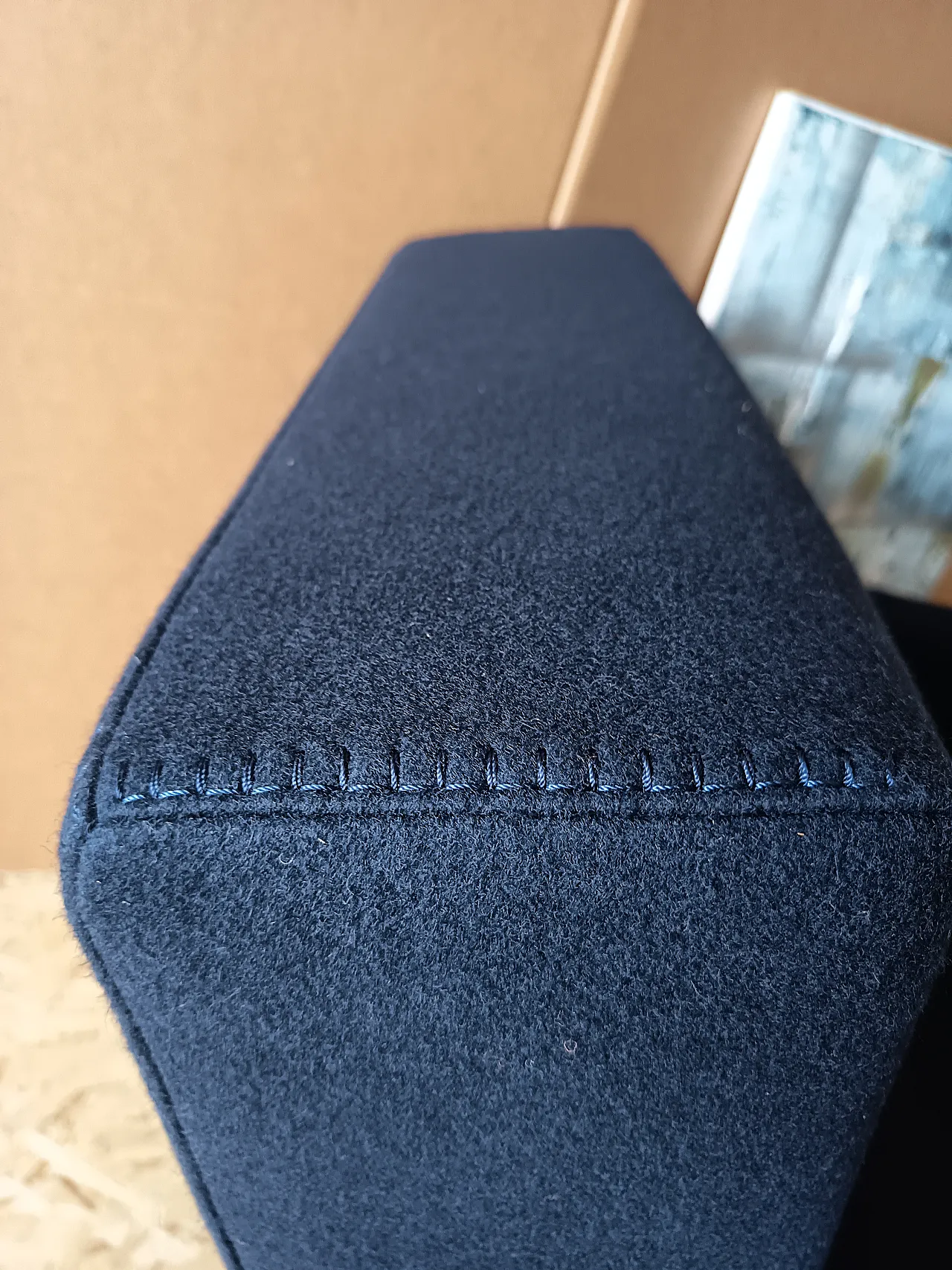 Blue wool armchair by Gerrit Rietveld for Cassina, 2000s 42