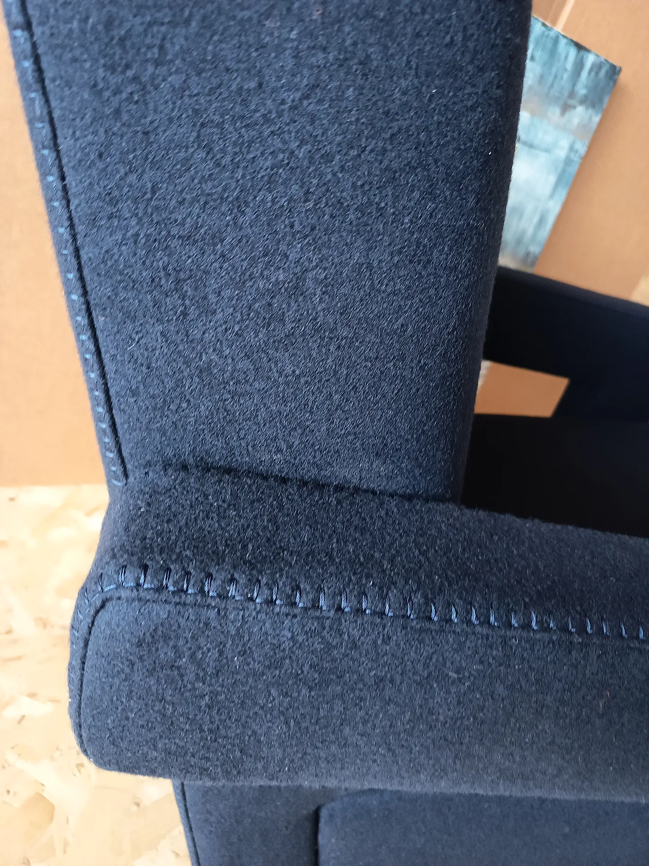 Blue wool armchair by Gerrit Rietveld for Cassina, 2000s 43