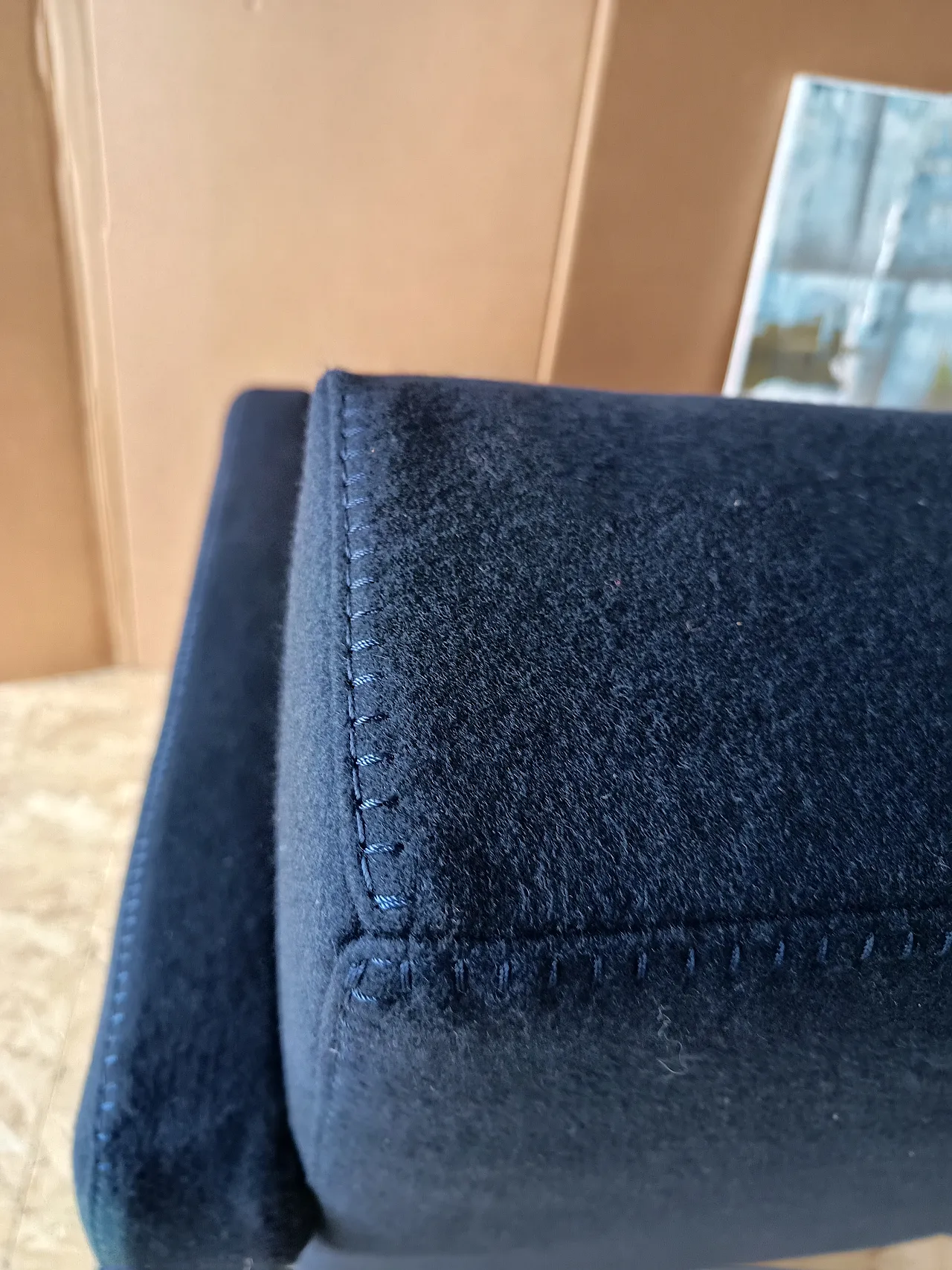 Blue wool armchair by Gerrit Rietveld for Cassina, 2000s 47
