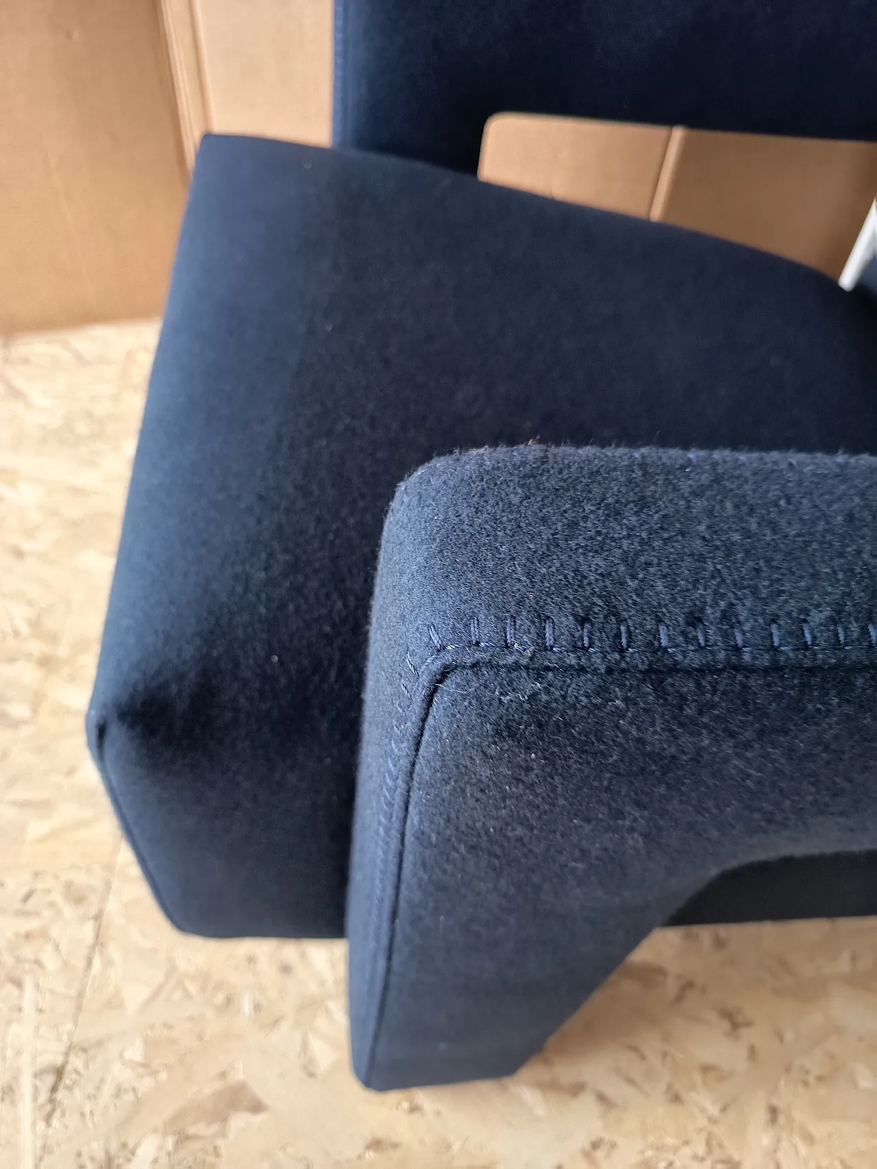 Blue wool armchair by Gerrit Rietveld for Cassina, 2000s 51