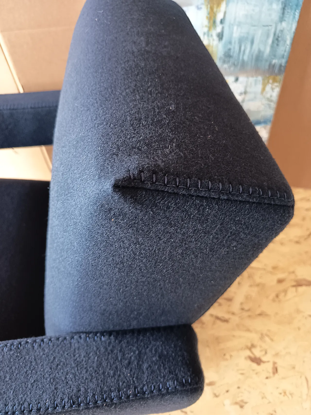 Blue wool armchair by Gerrit Rietveld for Cassina, 2000s 52