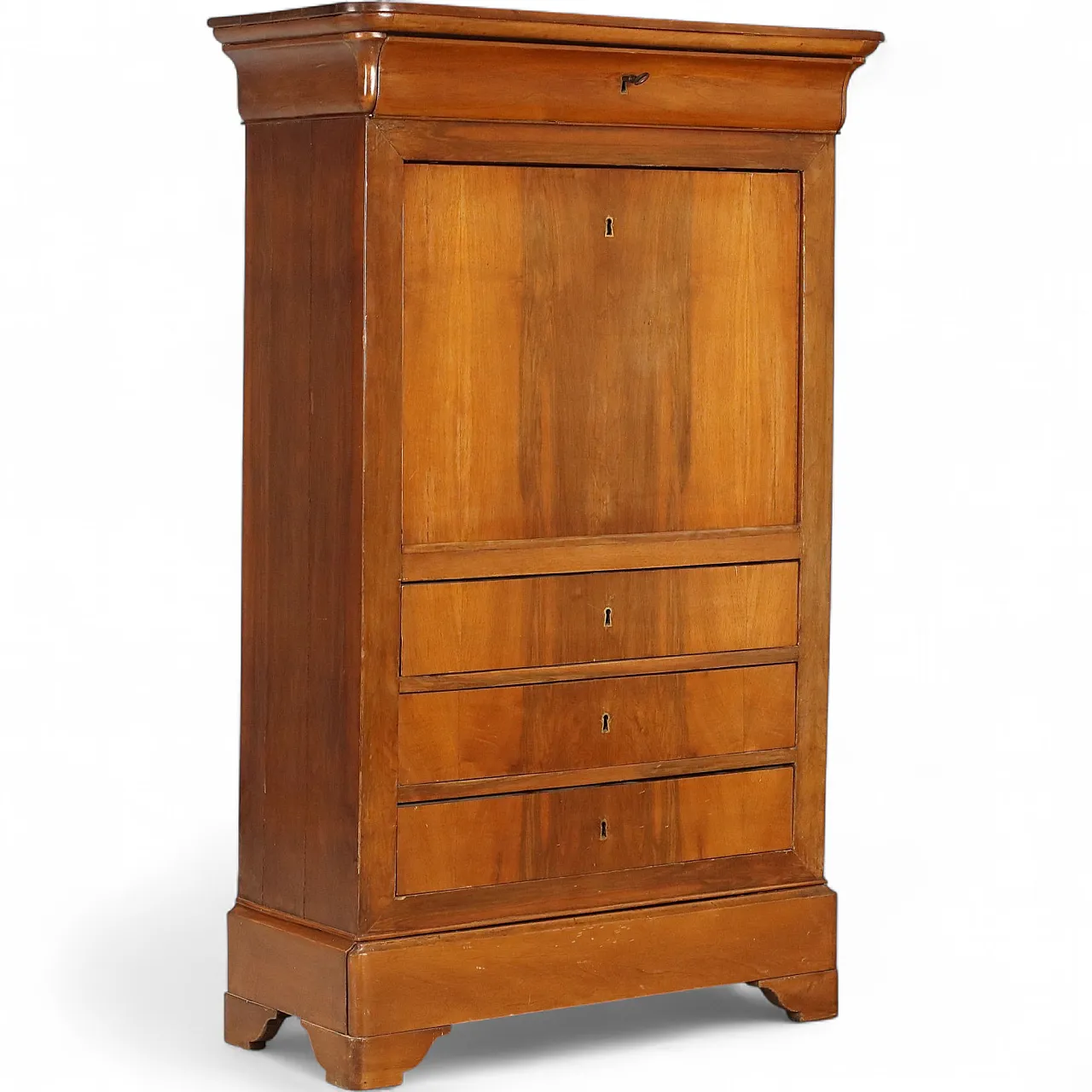 Charles X Secretaire in walnut with oak interior, 19th century 11