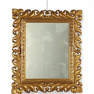 Eclectic mirror in carved and gilded wood, late 20th century