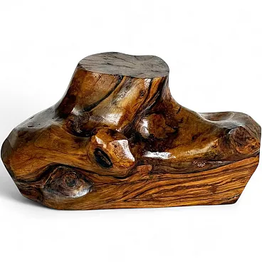 Scatola in legno di olivo, stile brutalista, anni '60