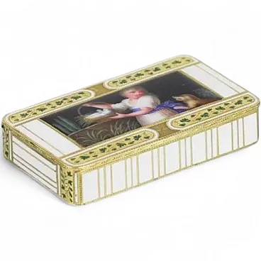 Namelled gold snuff box from Frères Jordan, 19th century