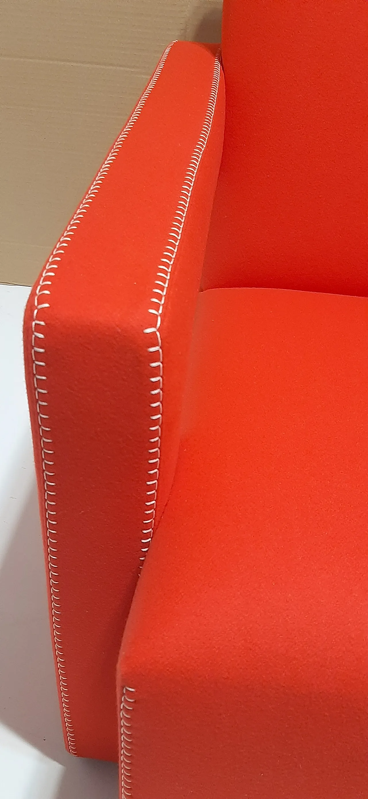 Orange wool armchair by Gerrit Rietveld for Cassina, 2000s 10