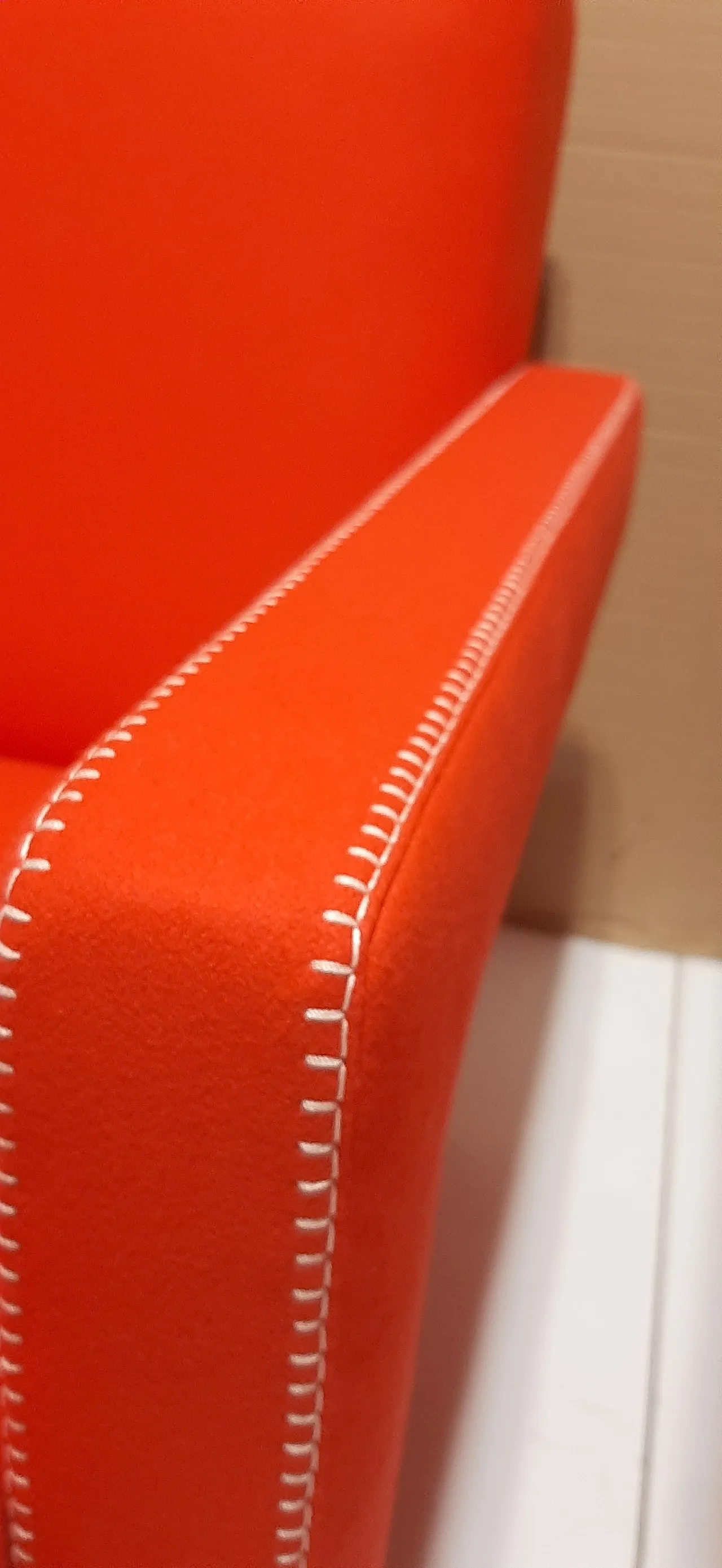 Orange wool armchair by Gerrit Rietveld for Cassina, 2000s 16