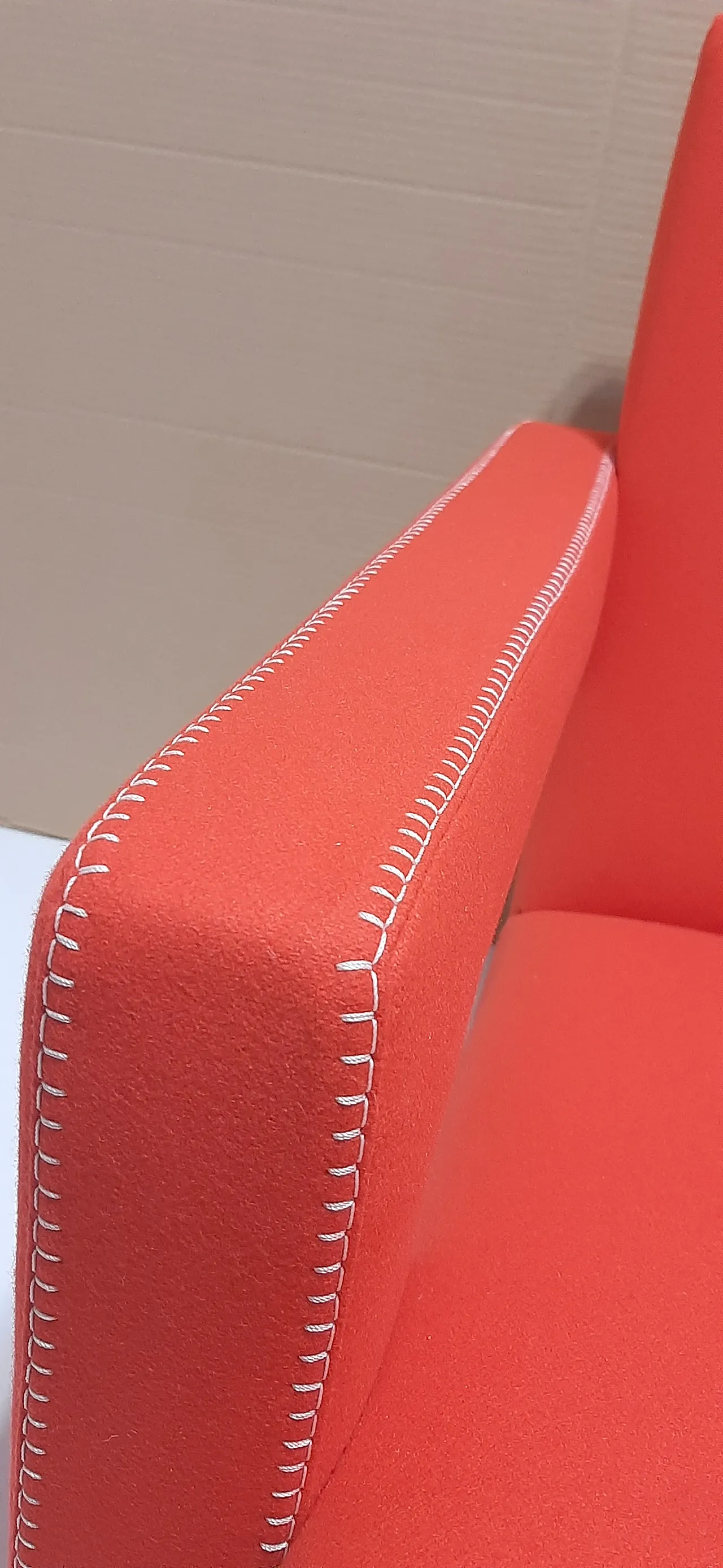 Orange wool armchair by Gerrit Rietveld for Cassina, 2000s 18