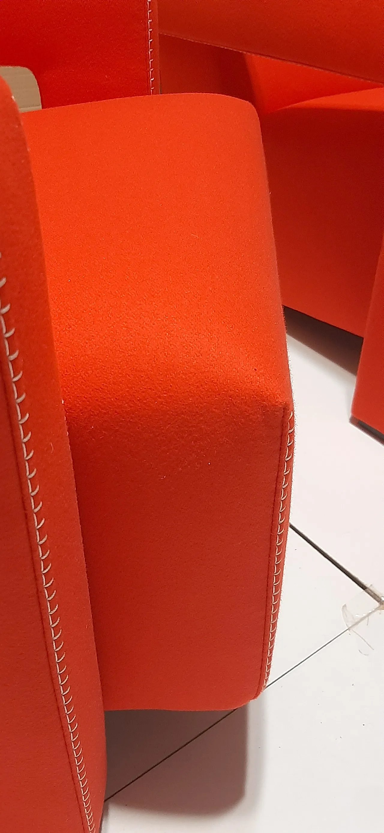 Orange wool armchair by Gerrit Rietveld for Cassina, 2000s 29