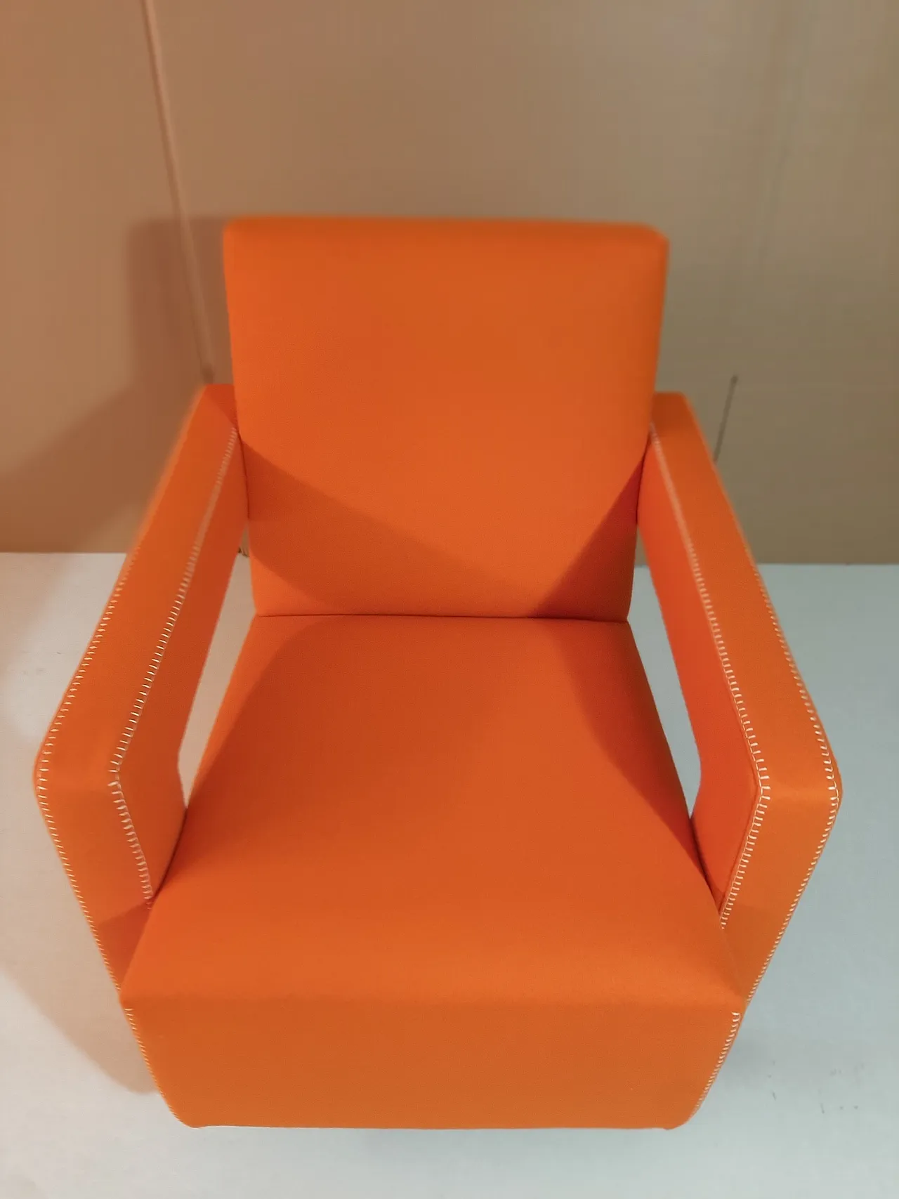 Armchair in orange wool by Gerrit Rietveld for Cassina, 2000s 9