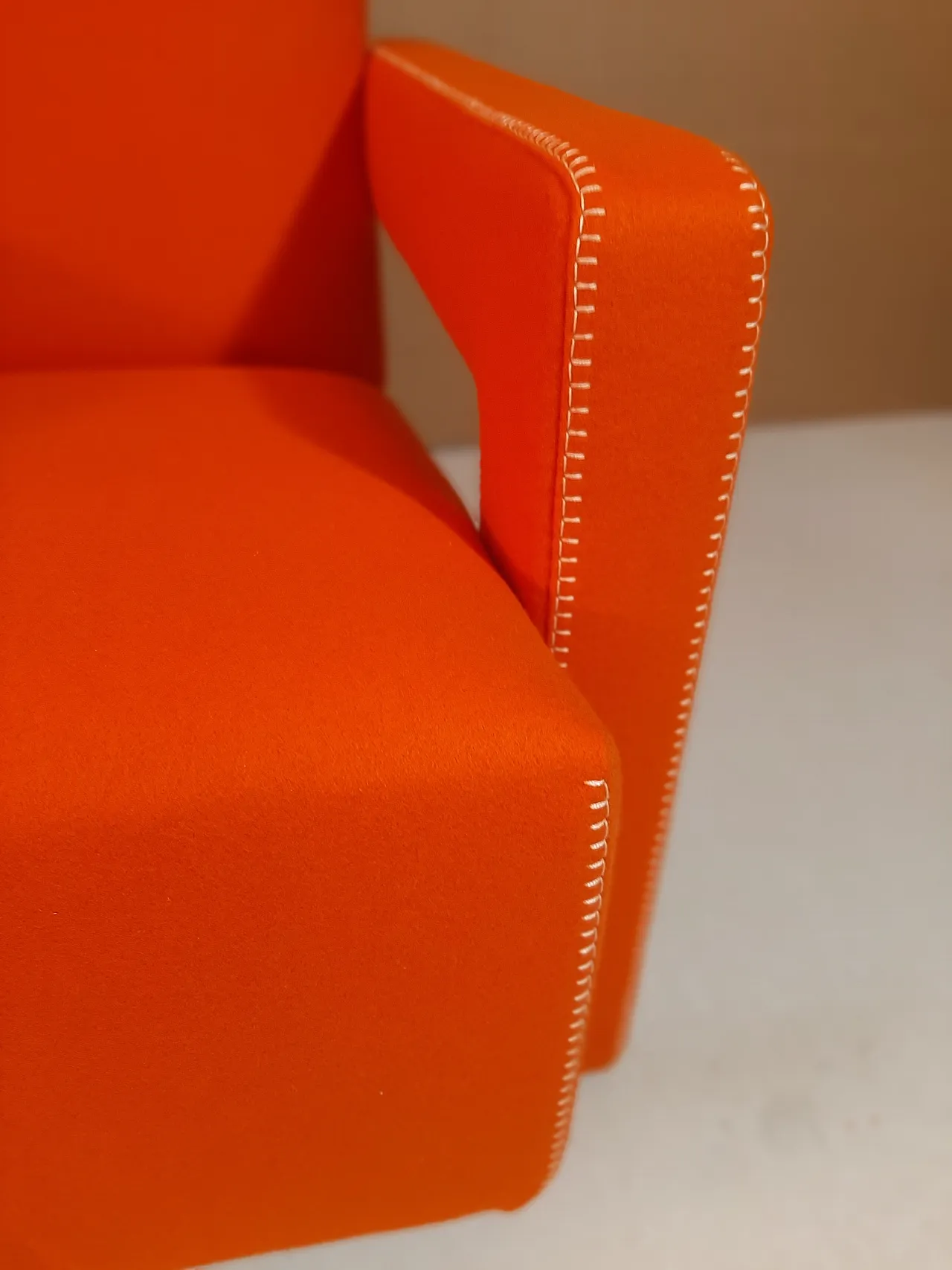 Armchair in orange wool by Gerrit Rietveld for Cassina, 2000s 12