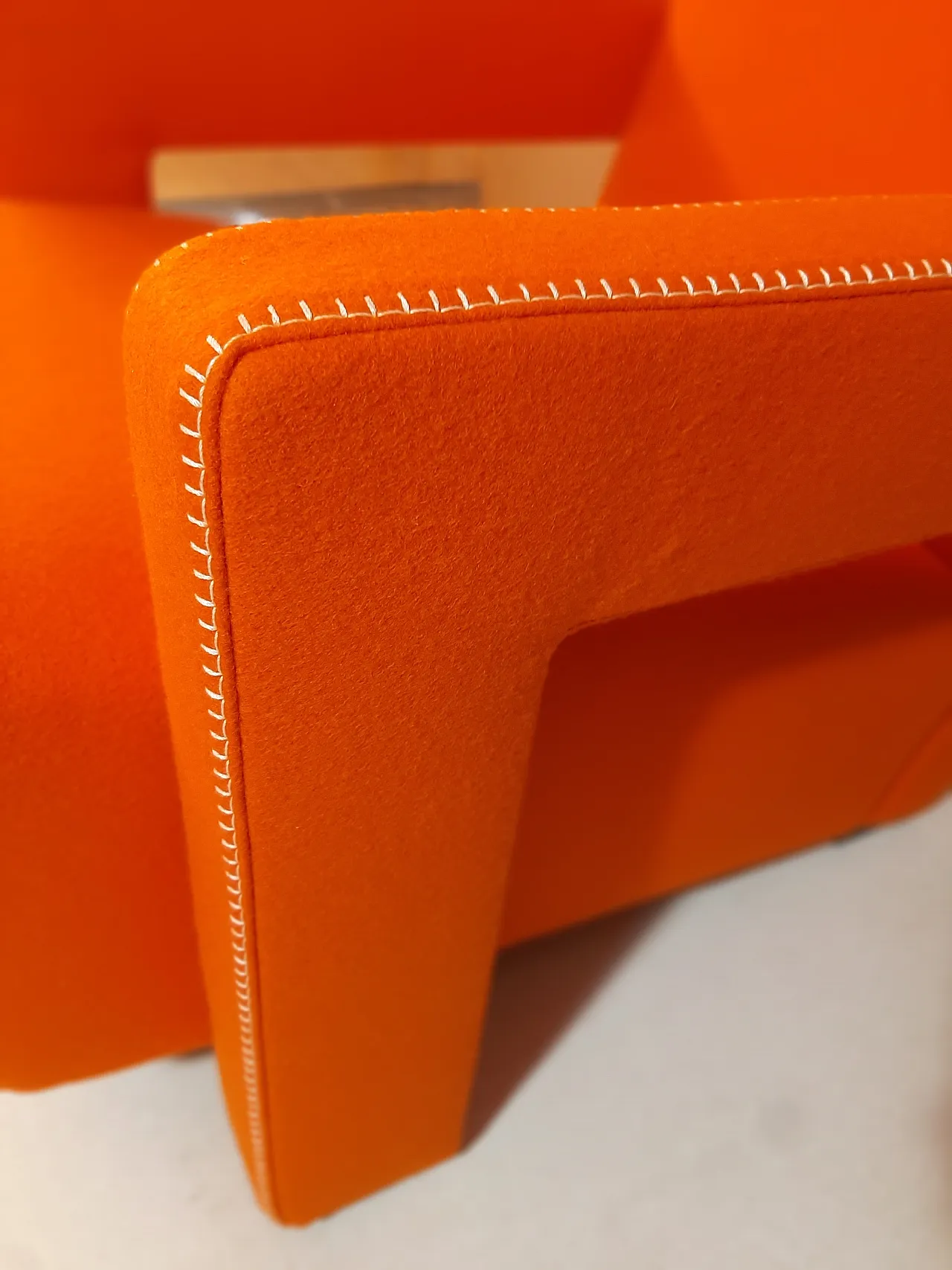 Armchair in orange wool by Gerrit Rietveld for Cassina, 2000s 13