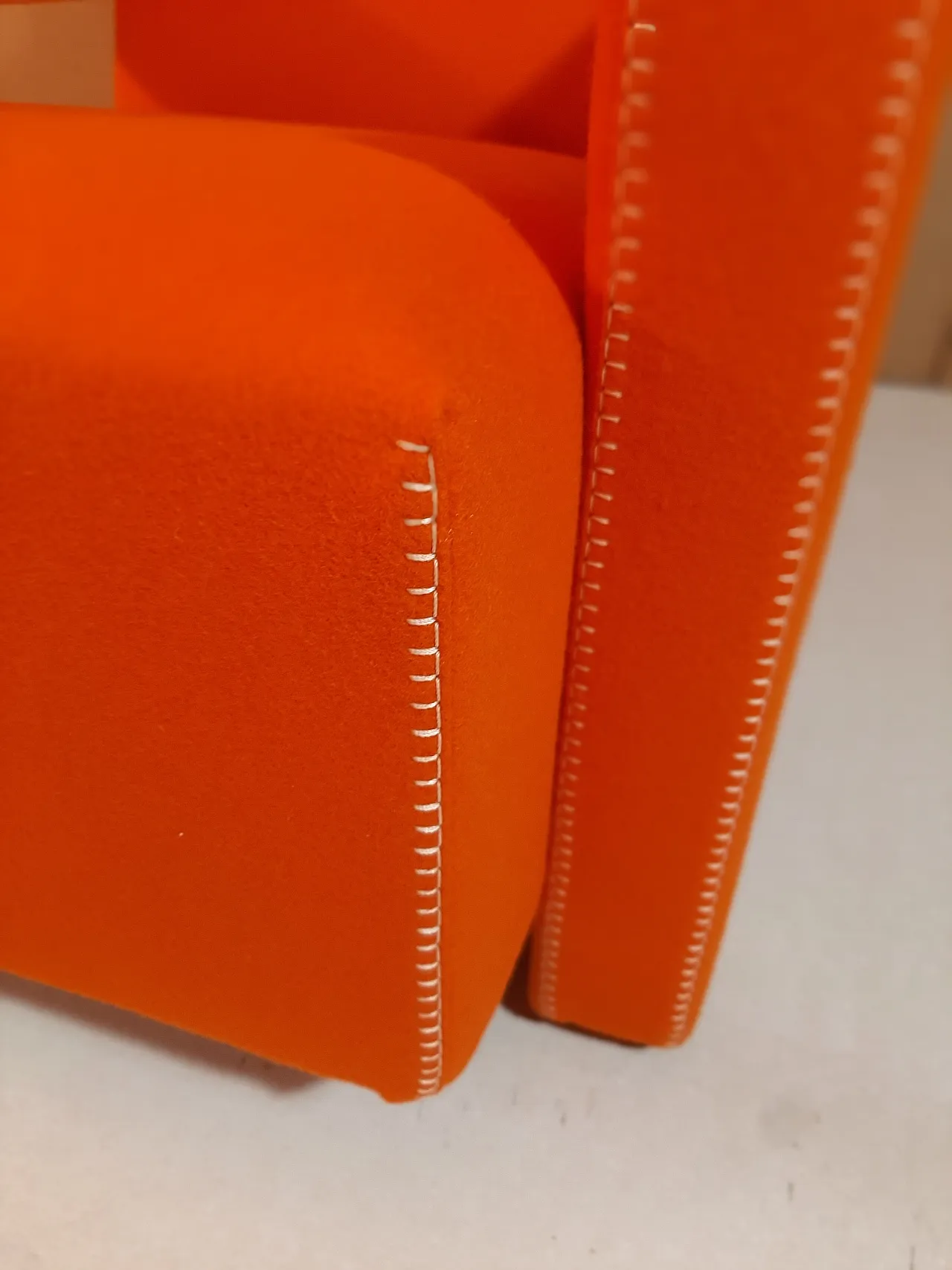 Armchair in orange wool by Gerrit Rietveld for Cassina, 2000s 14