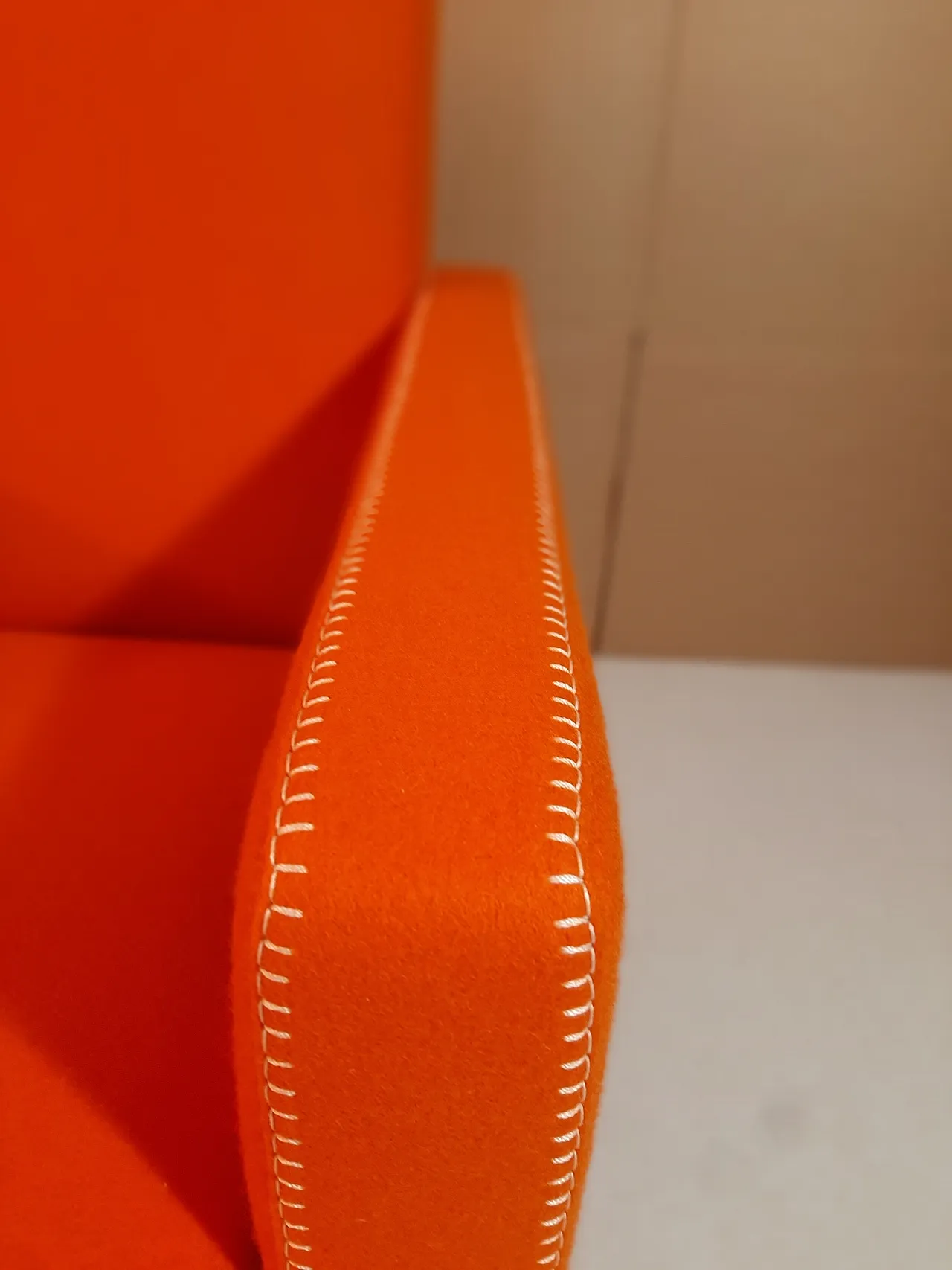 Armchair in orange wool by Gerrit Rietveld for Cassina, 2000s 15
