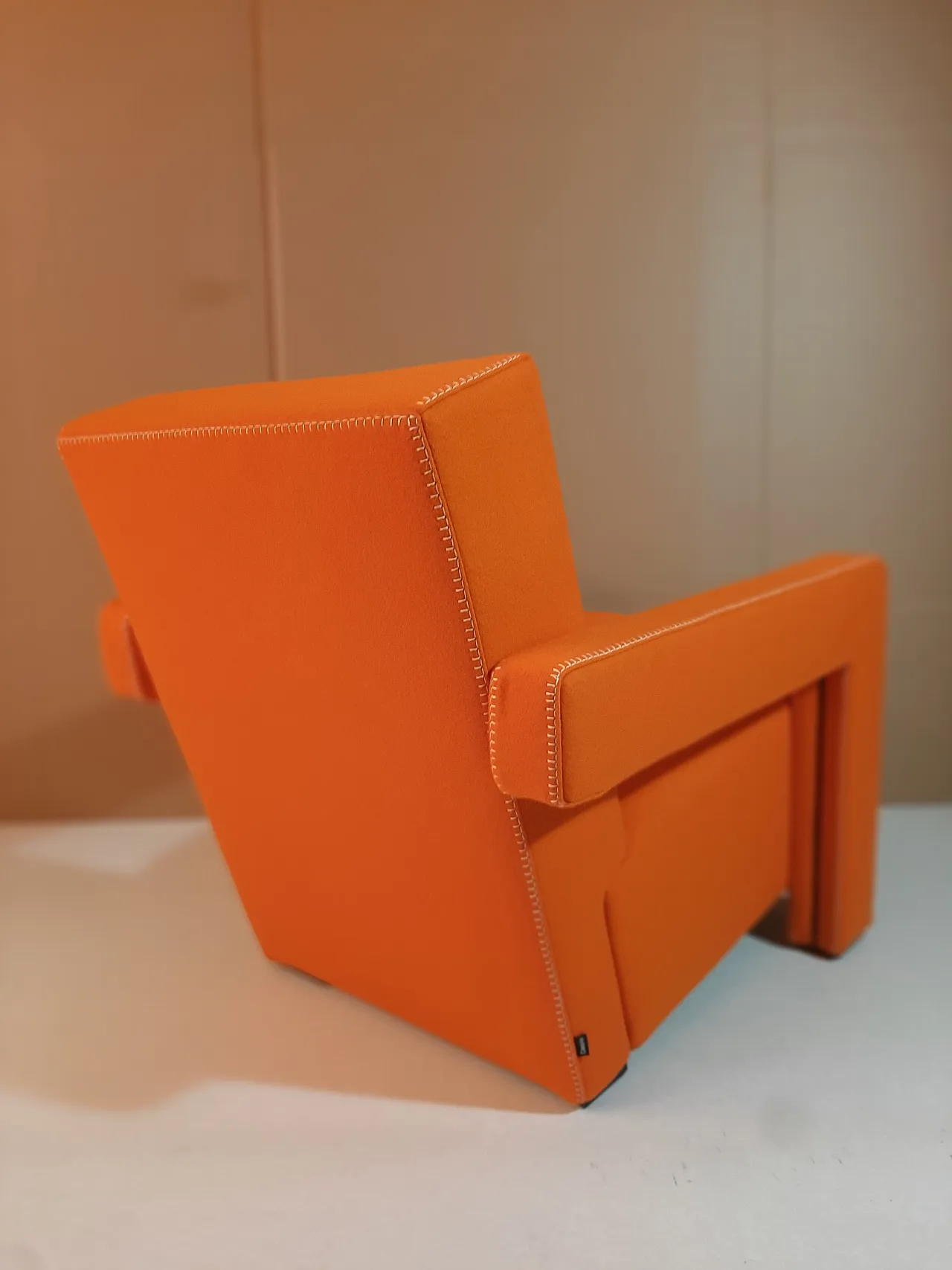 Armchair in orange wool by Gerrit Rietveld for Cassina, 2000s 18