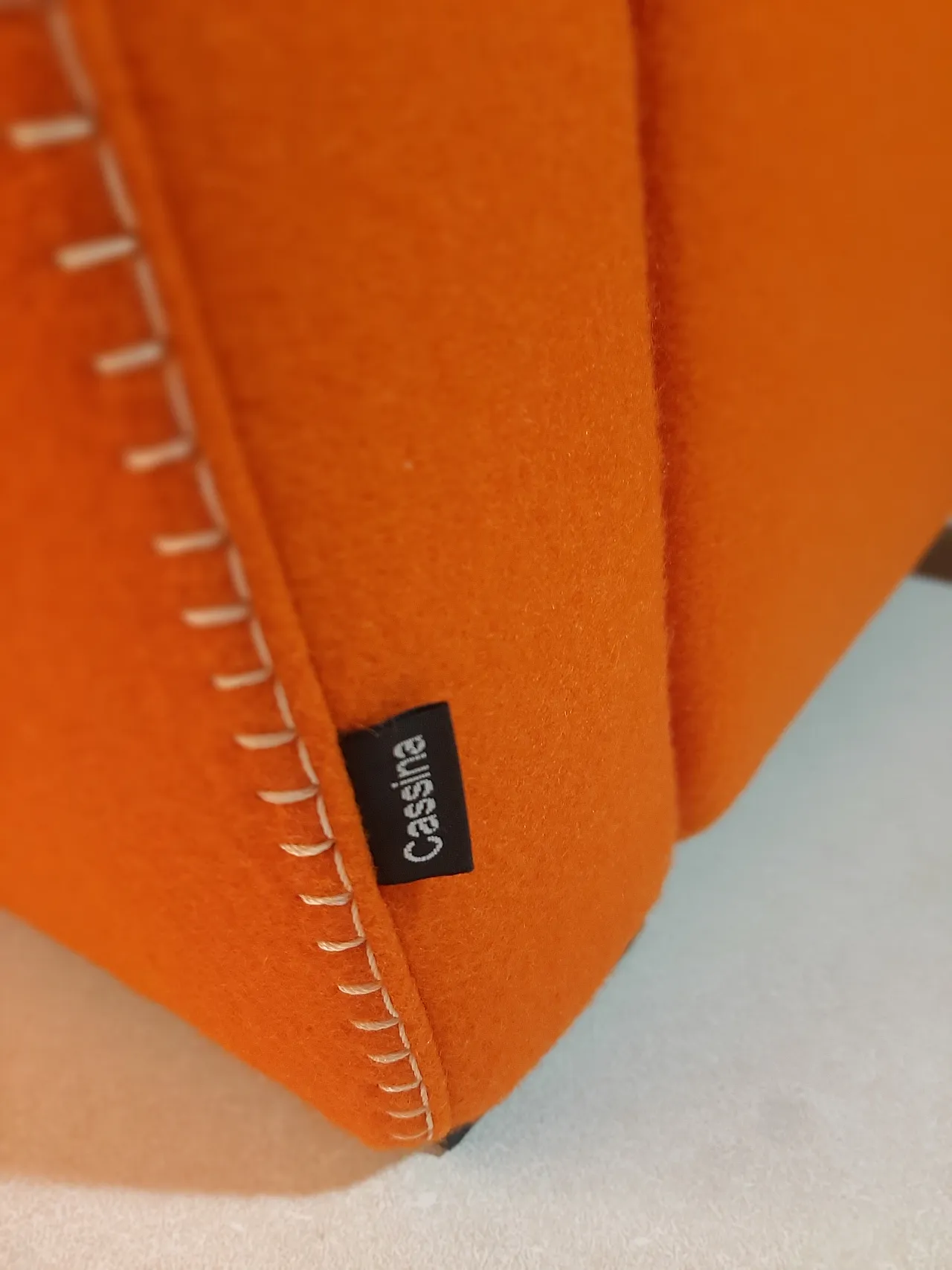 Armchair in orange wool by Gerrit Rietveld for Cassina, 2000s 19