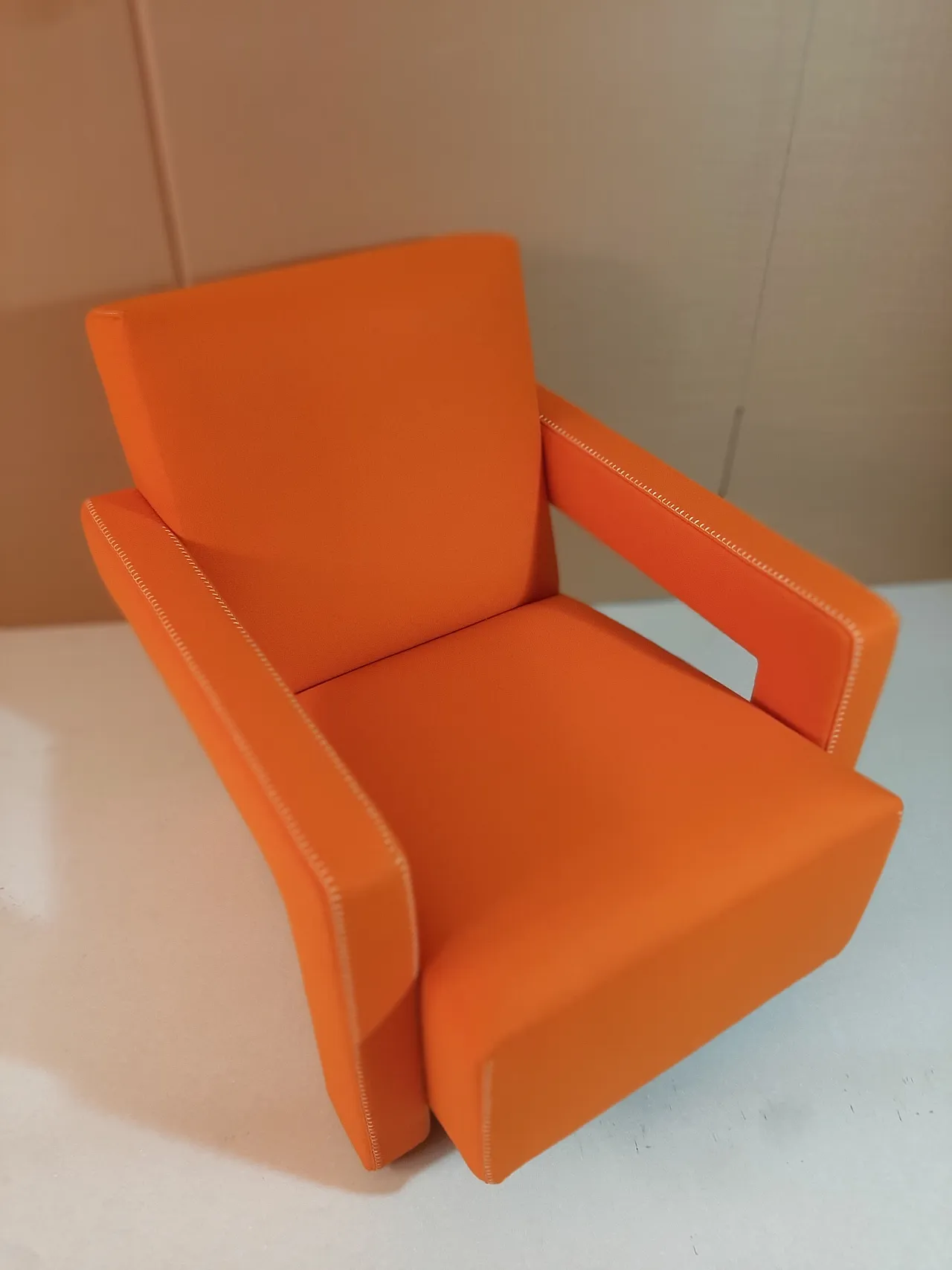 Armchair in orange wool by Gerrit Rietveld for Cassina, 2000s 41