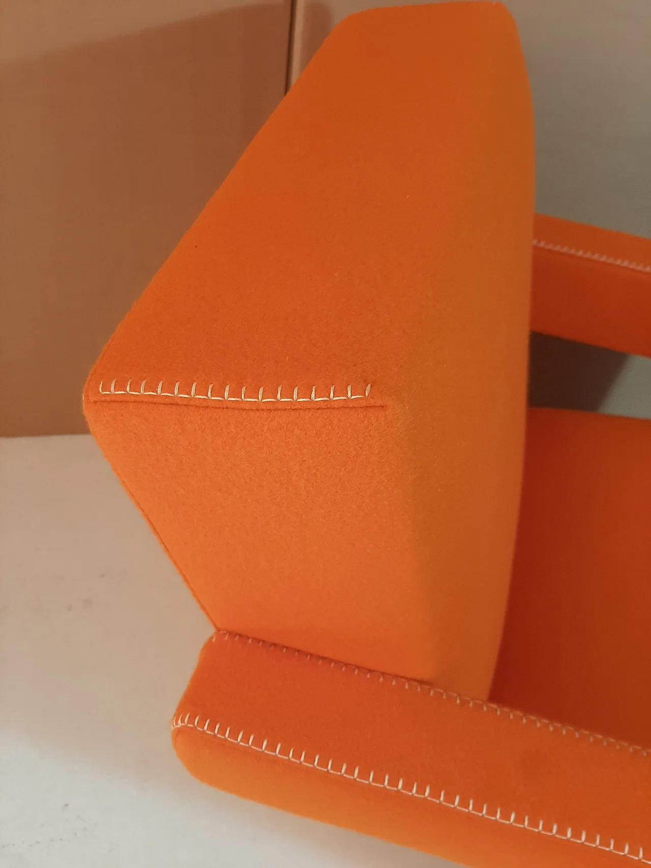 Armchair in orange wool by Gerrit Rietveld for Cassina, 2000s 45