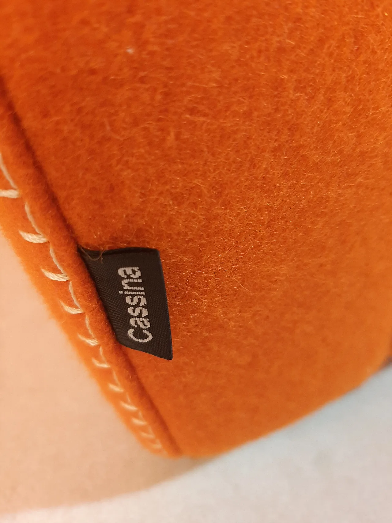 Armchair in orange wool by Gerrit Rietveld for Cassina, 2000s 56