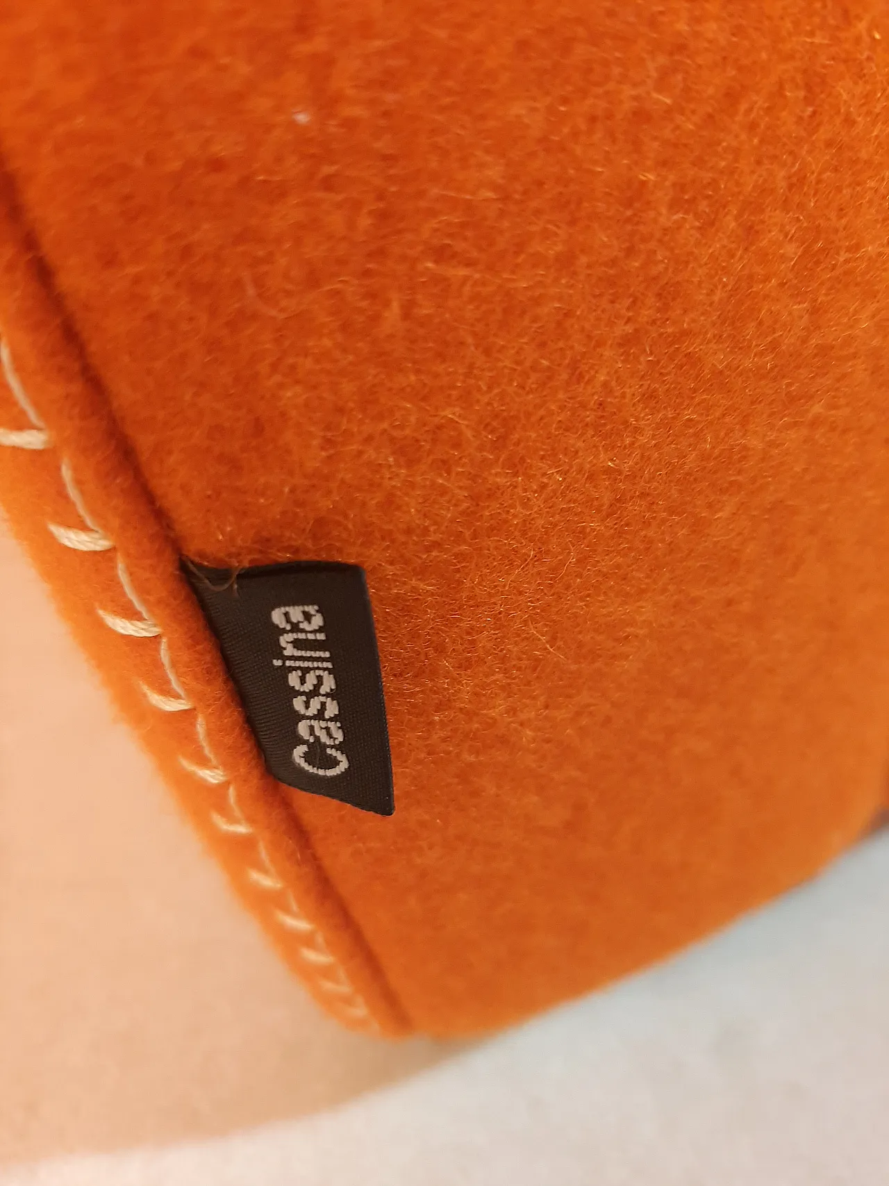 Armchair in orange wool by Gerrit Rietveld for Cassina, 2000s 57