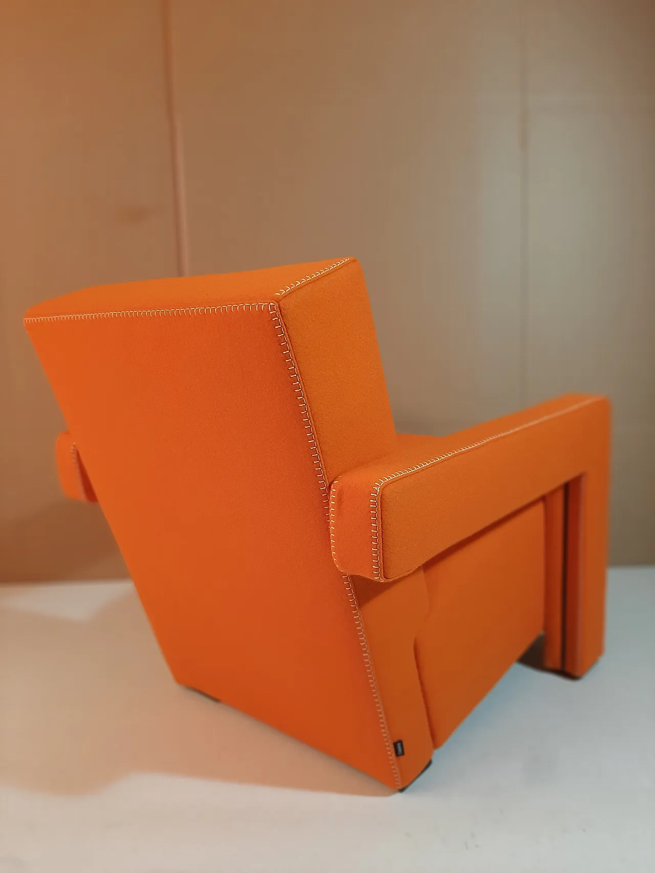 Armchair in orange wool by Gerrit Rietveld for Cassina, 2000s 60