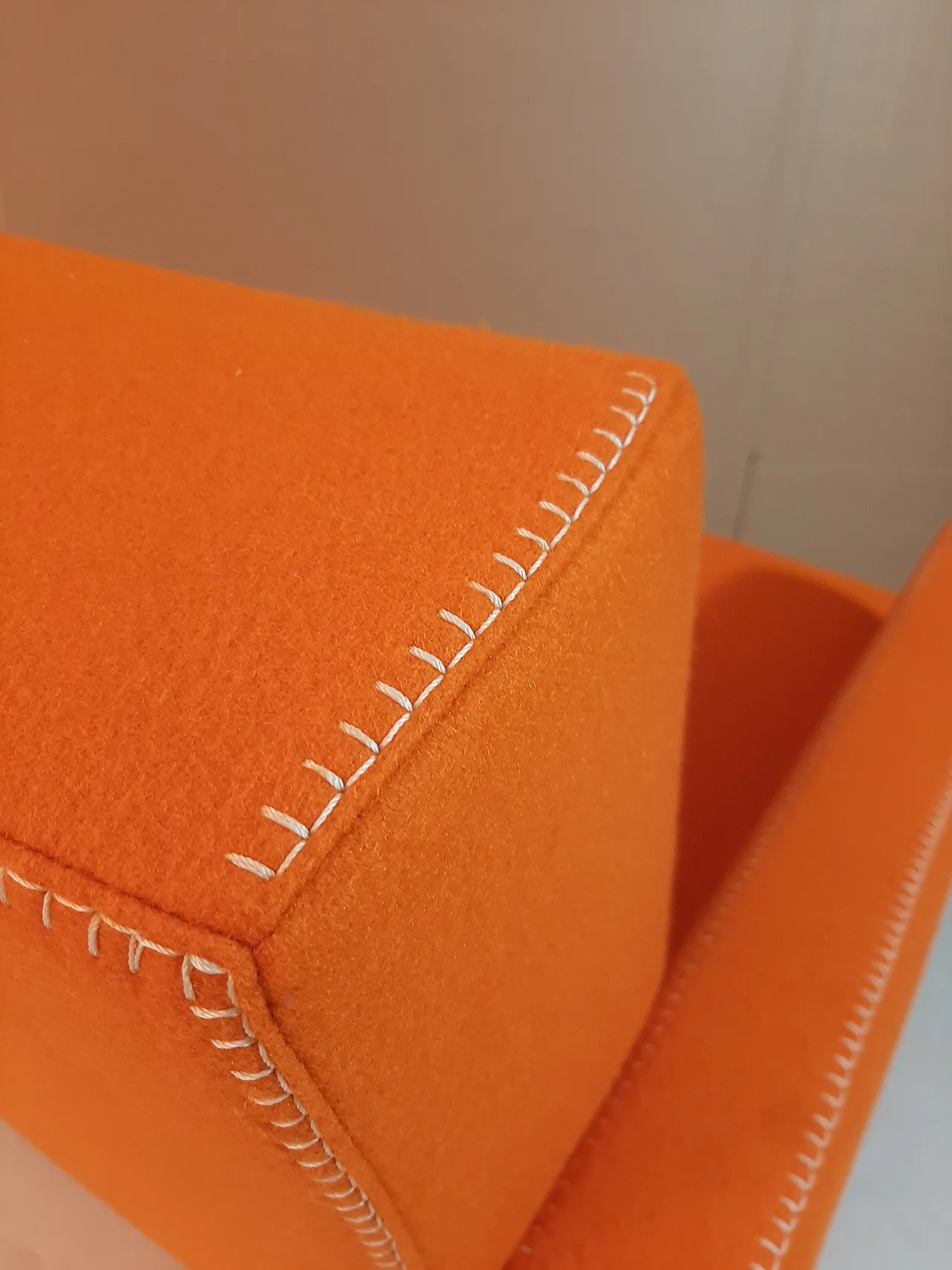 Armchair in orange wool by Gerrit Rietveld for Cassina, 2000s 63
