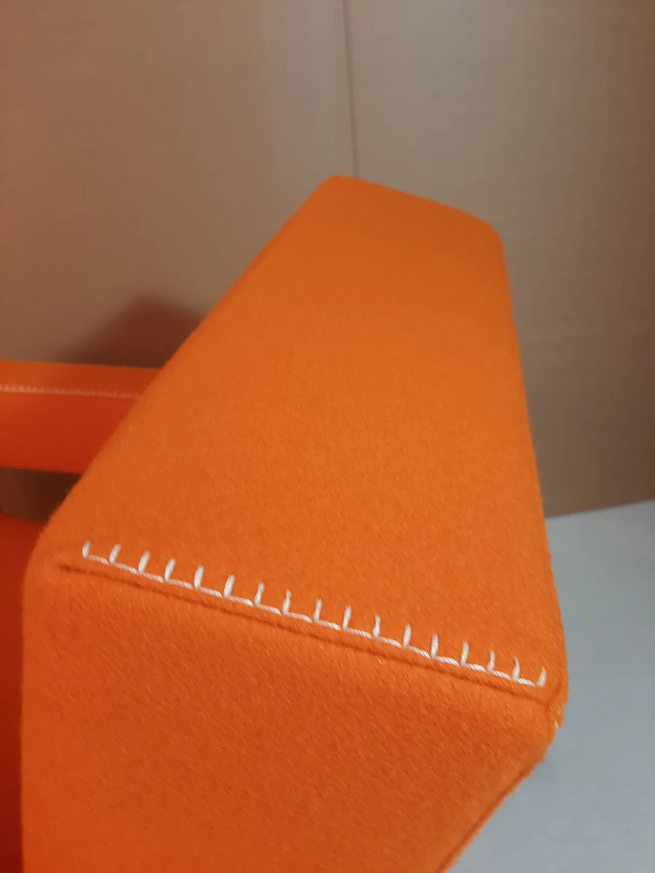 Armchair in orange wool by Gerrit Rietveld for Cassina, 2000s 66