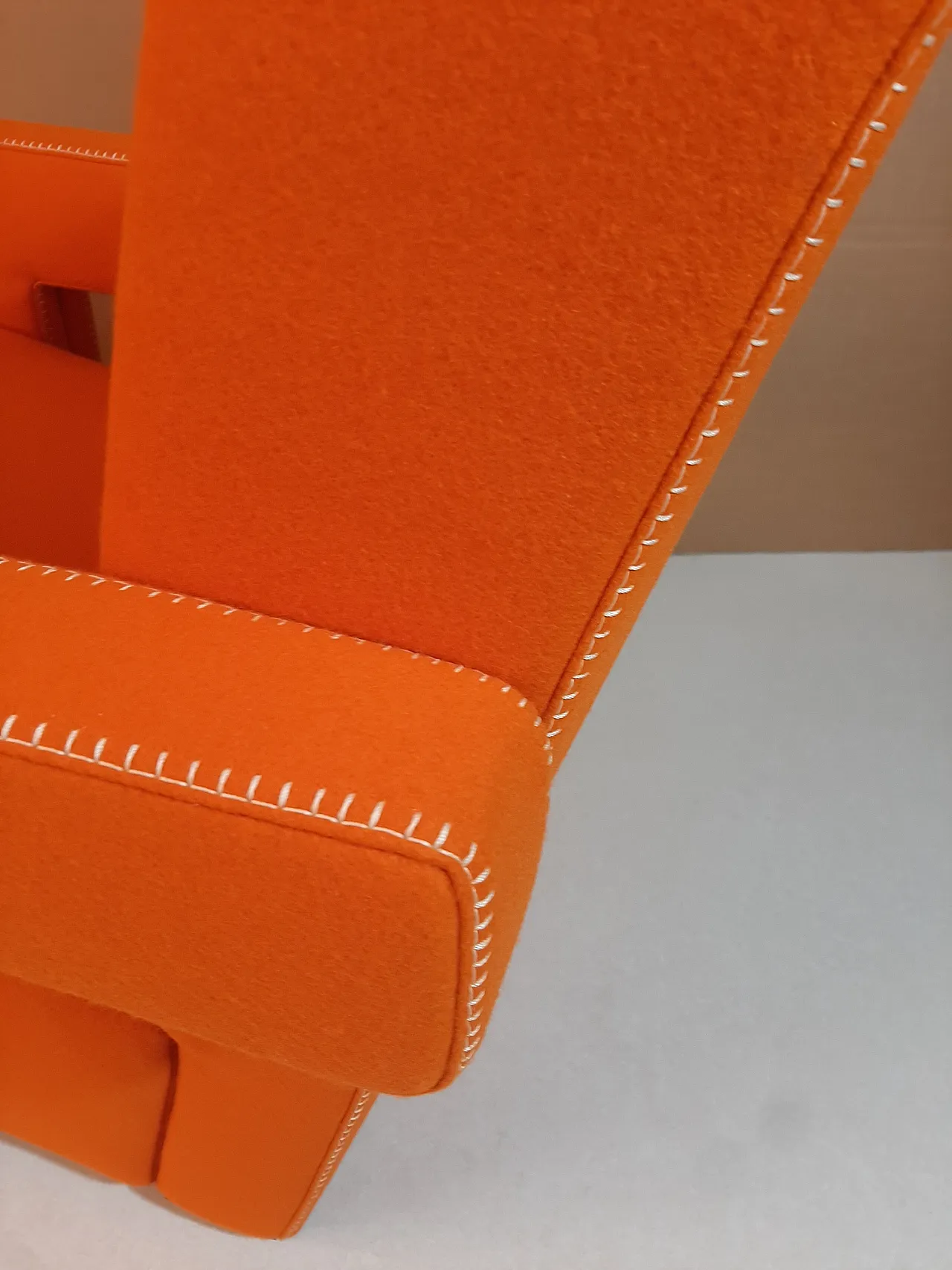 Armchair in orange wool by Gerrit Rietveld for Cassina, 2000s 67