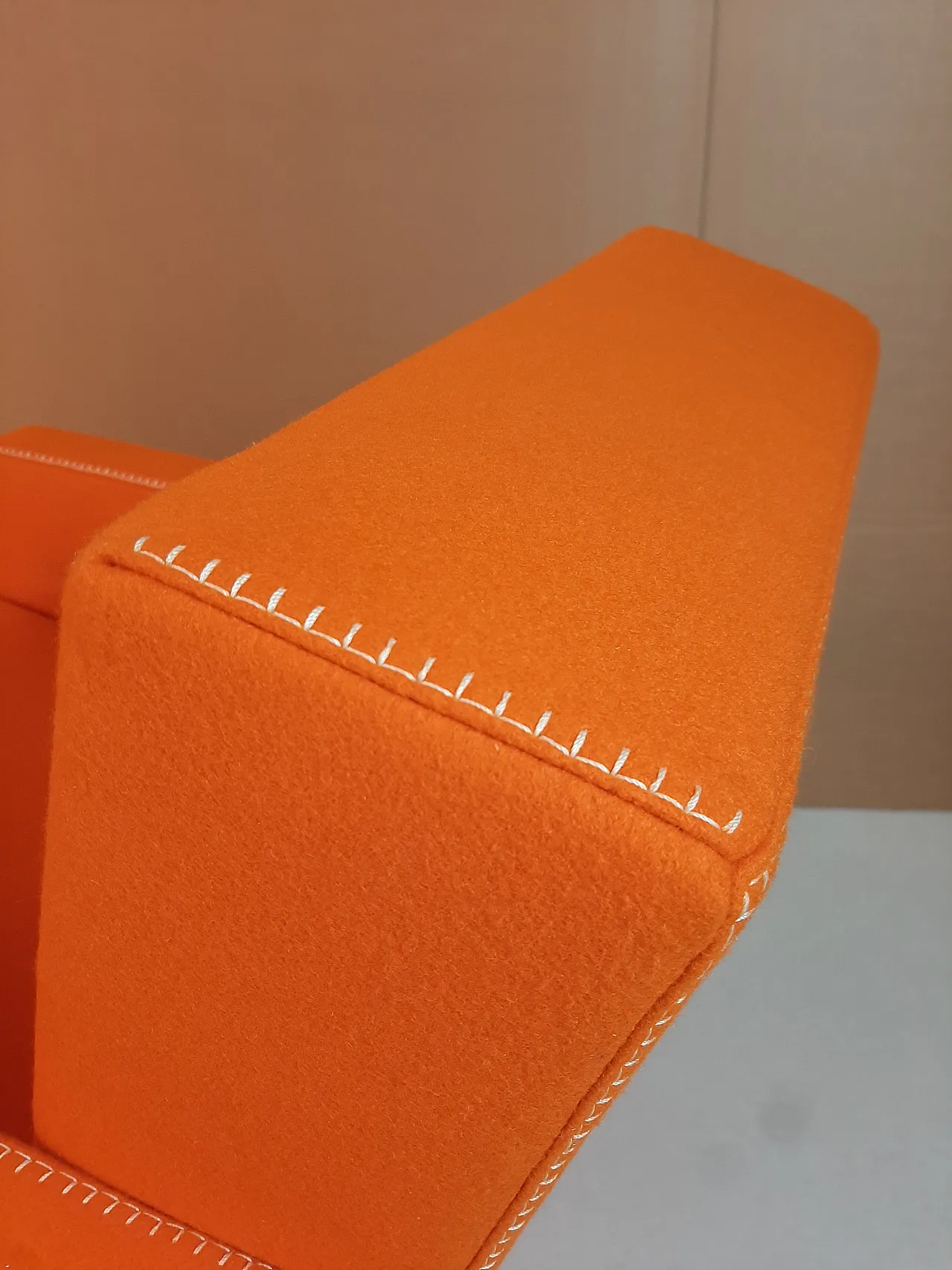 Armchair in orange wool by Gerrit Rietveld for Cassina, 2000s 68