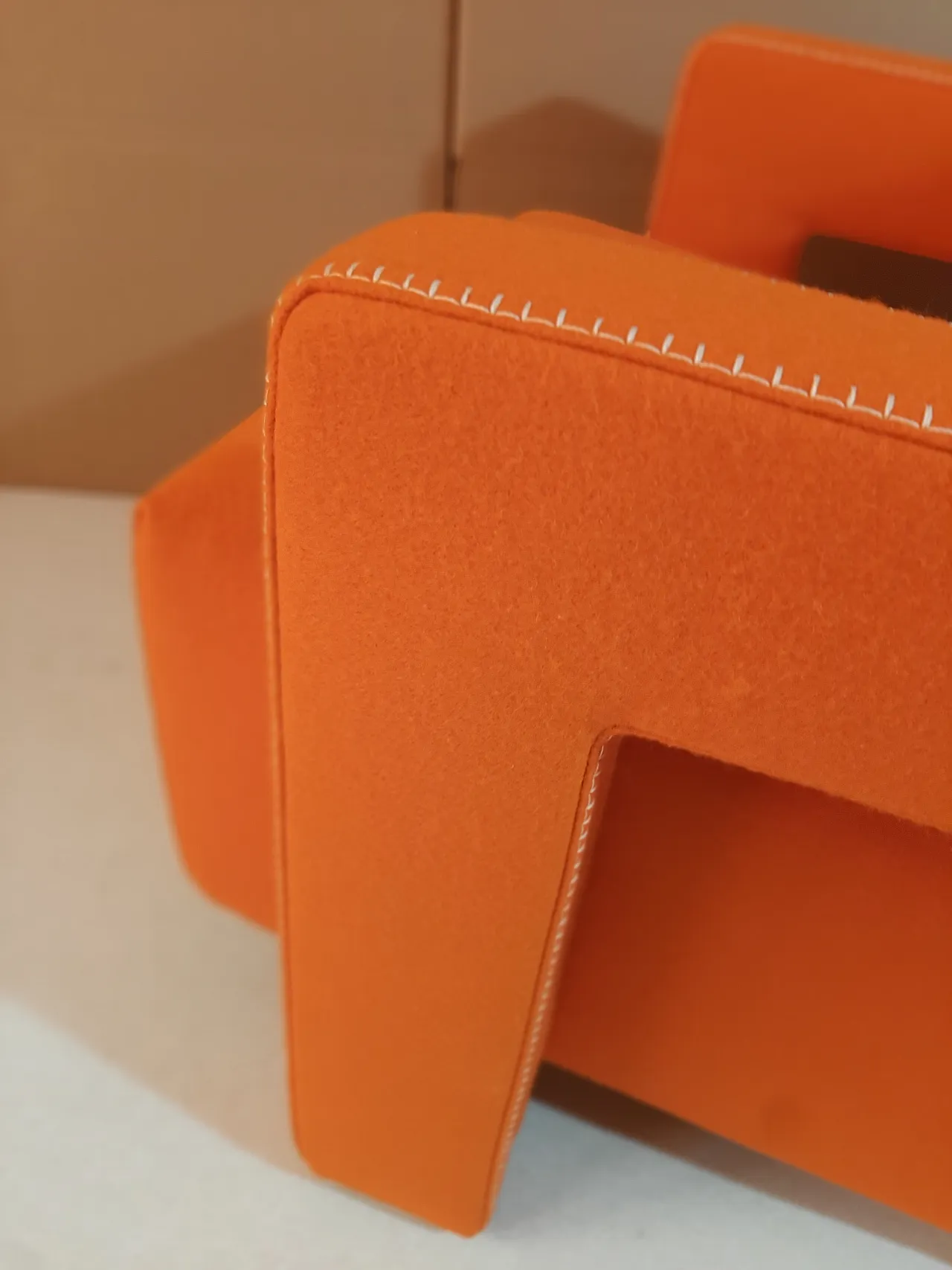 Armchair in orange wool by Gerrit Rietveld for Cassina, 2000s 69