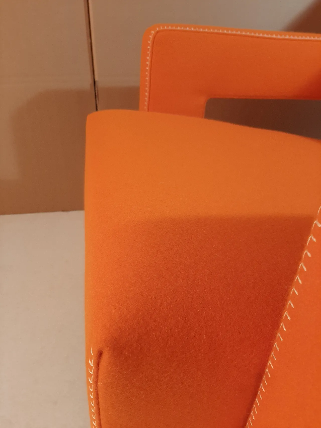 Armchair in orange wool by Gerrit Rietveld for Cassina, 2000s 72