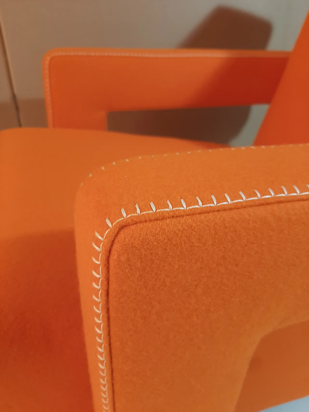 Armchair in orange wool by Gerrit Rietveld for Cassina, 2000s 73