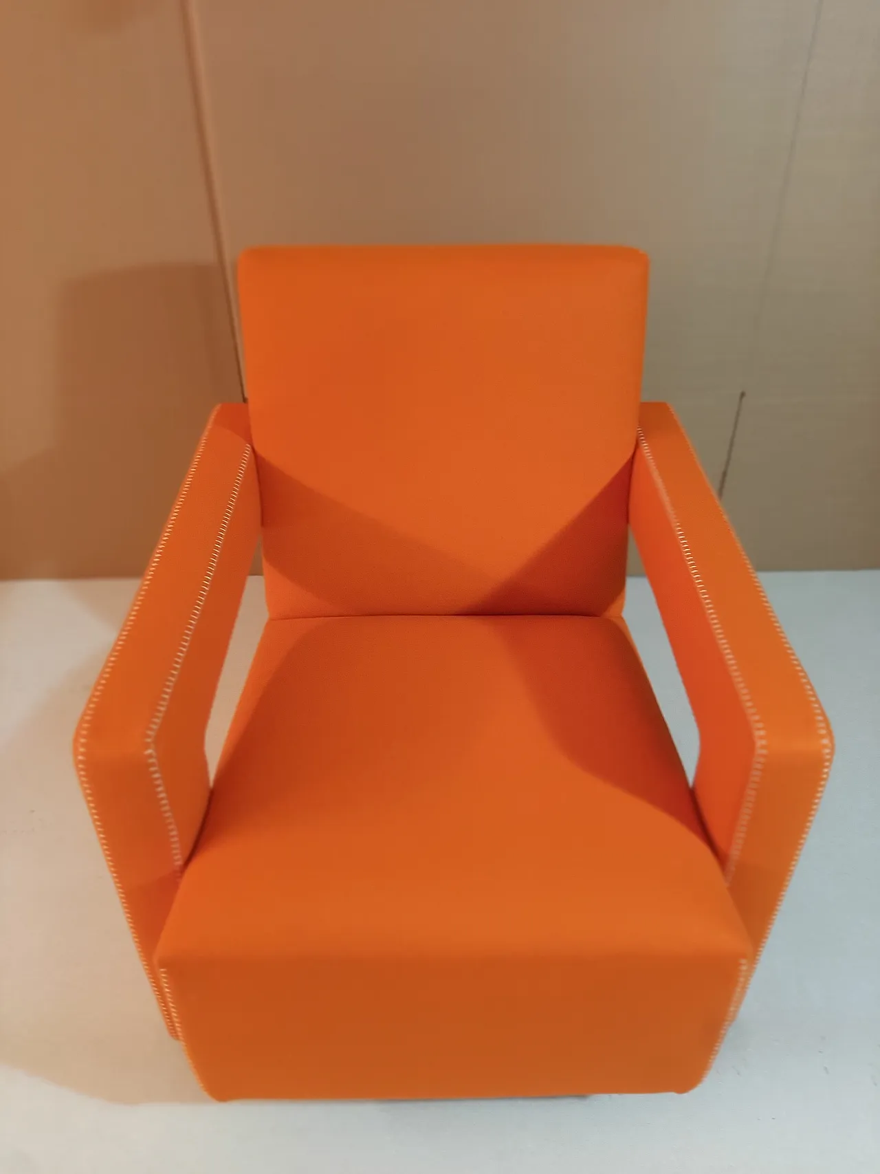 Armchair in orange wool by Gerrit Rietveld for Cassina, 2000s 75