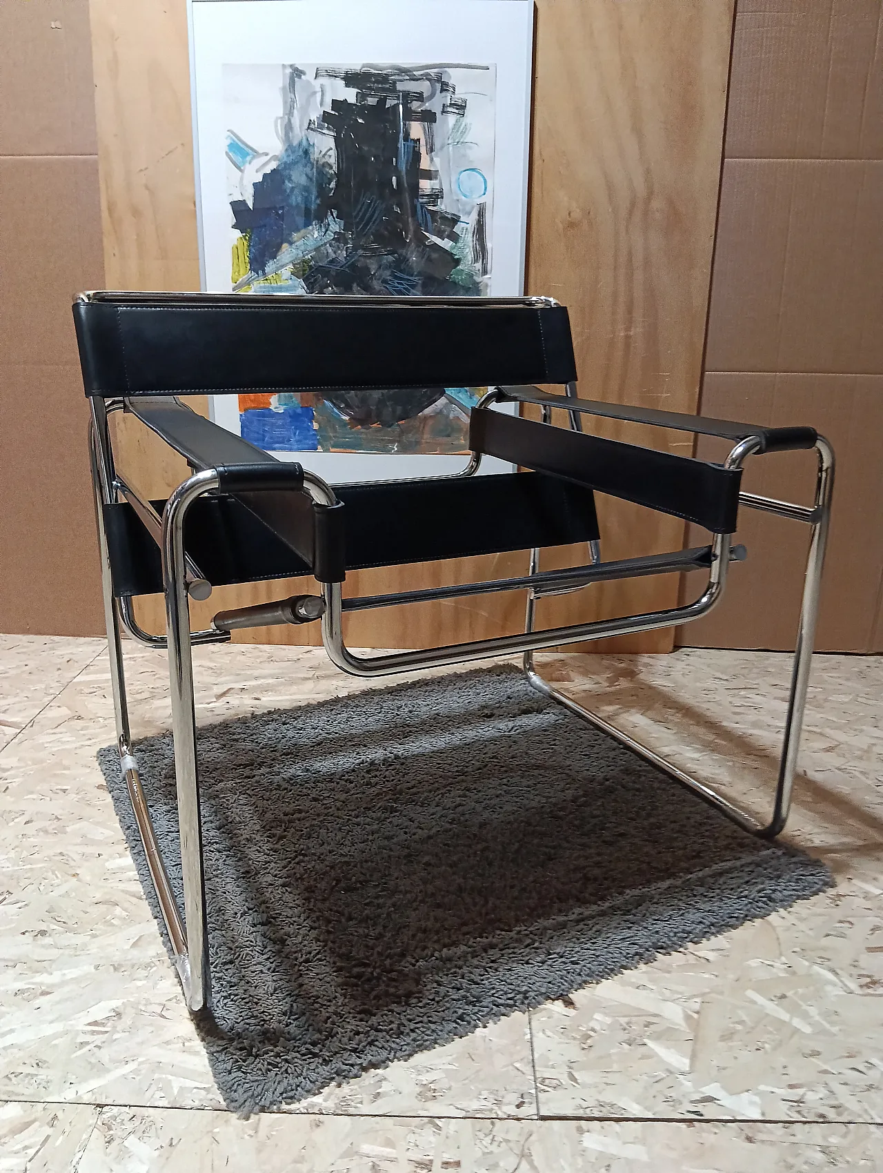 B3 Wassily armchair in black leather by Marcel Breuer for Knoll, 2000s 3