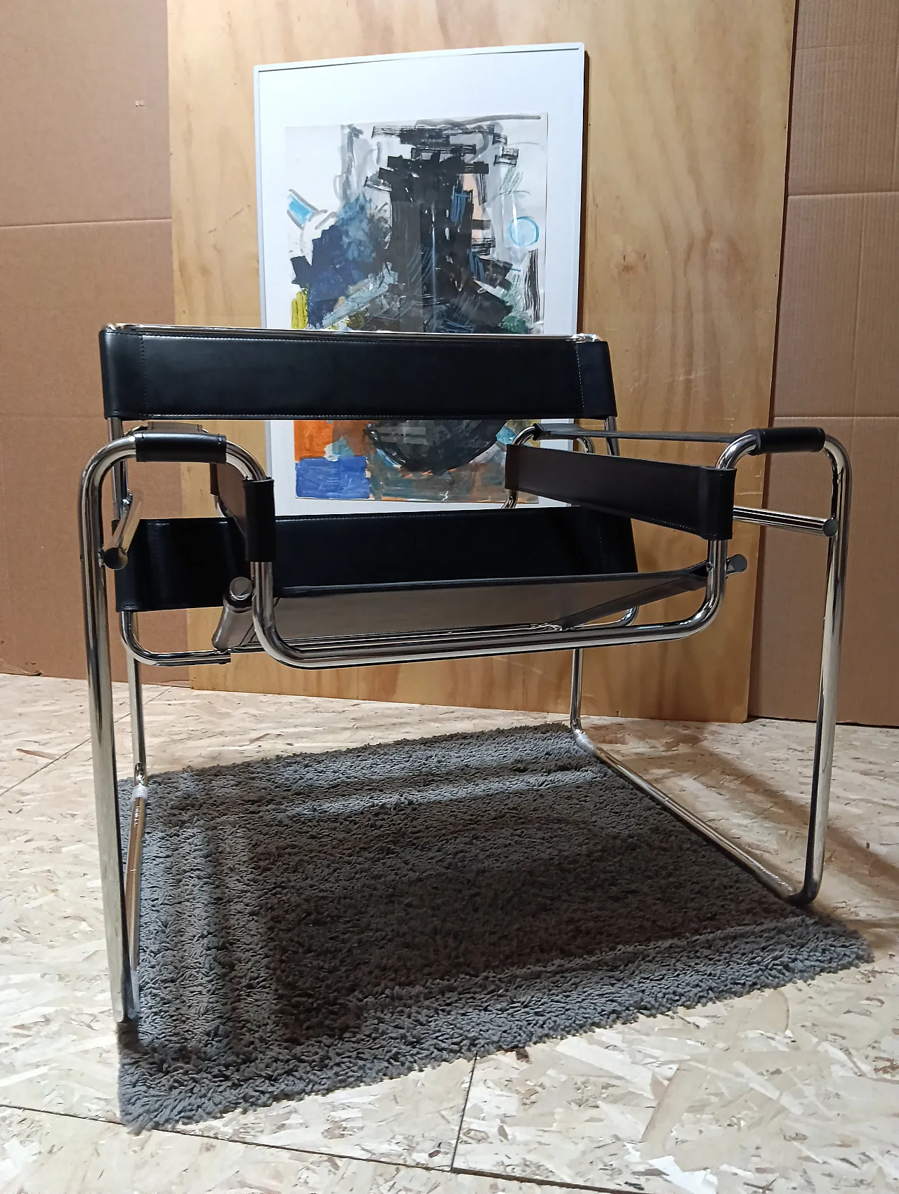 B3 Wassily armchair in black leather by Marcel Breuer for Knoll, 2000s 5