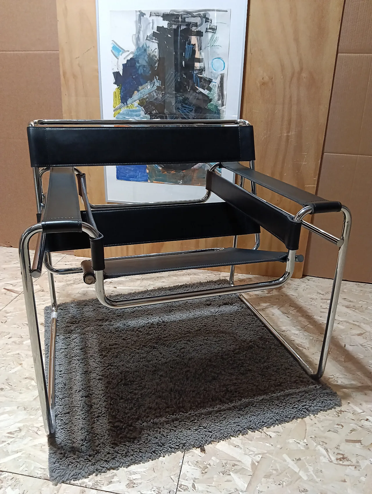 B3 Wassily armchair in black leather by Marcel Breuer for Knoll, 2000s 6