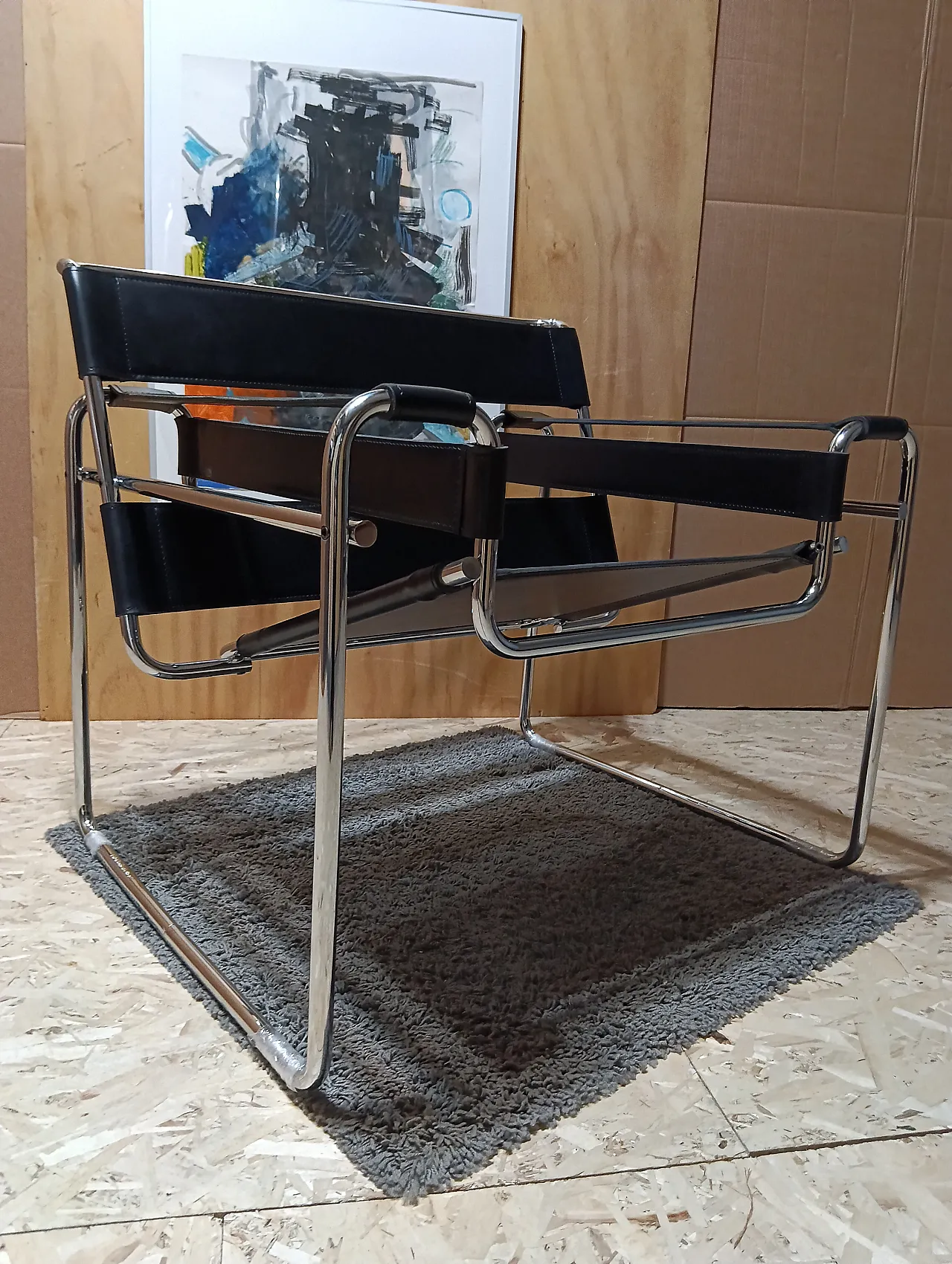 B3 Wassily armchair in black leather by Marcel Breuer for Knoll, 2000s 7