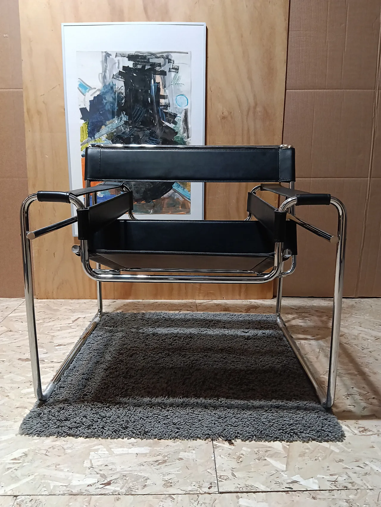 B3 Wassily armchair in black leather by Marcel Breuer for Knoll, 2000s 10