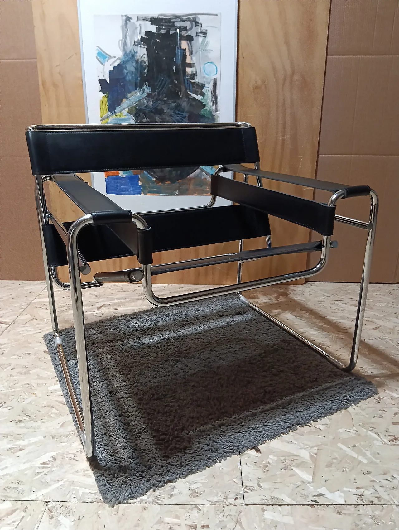 B3 Wassily armchair in black leather by Marcel Breuer for Knoll, 2000s 11