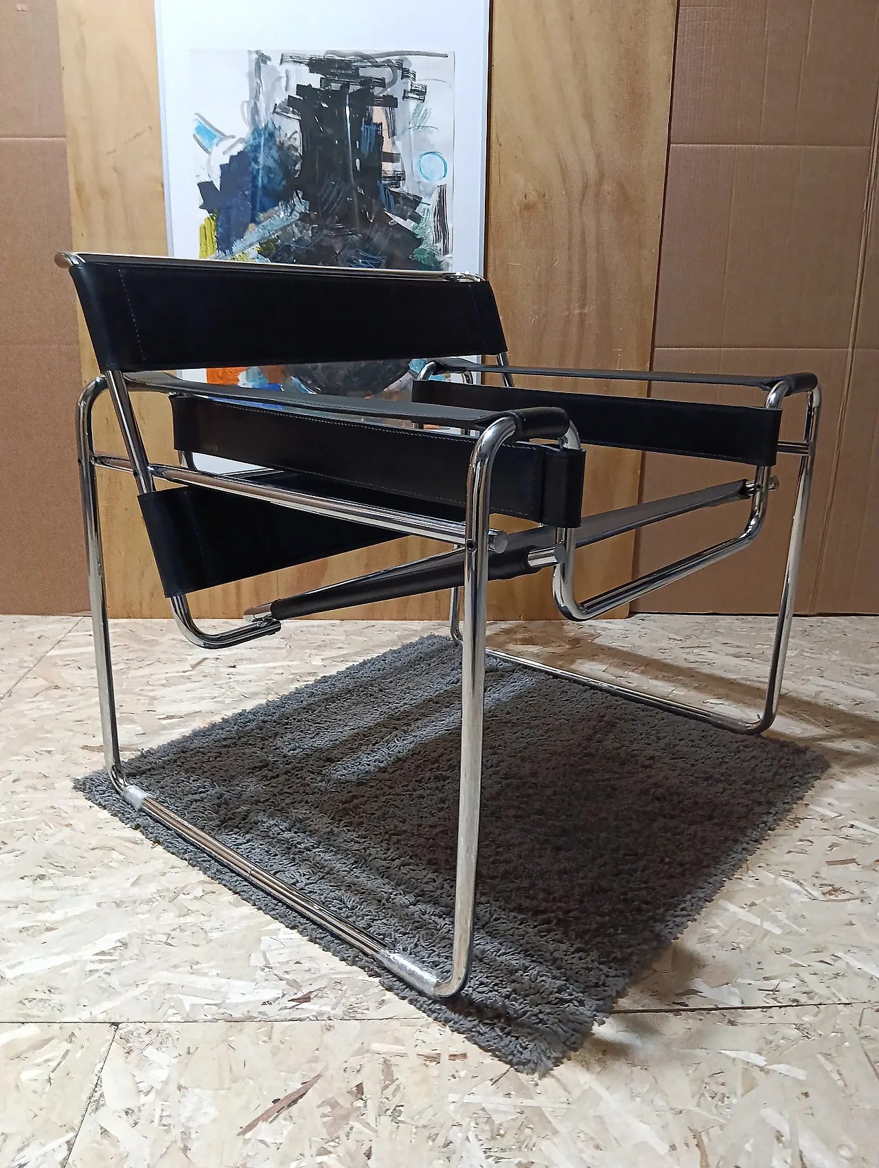 B3 Wassily armchair in black leather by Marcel Breuer for Knoll, 2000s 13