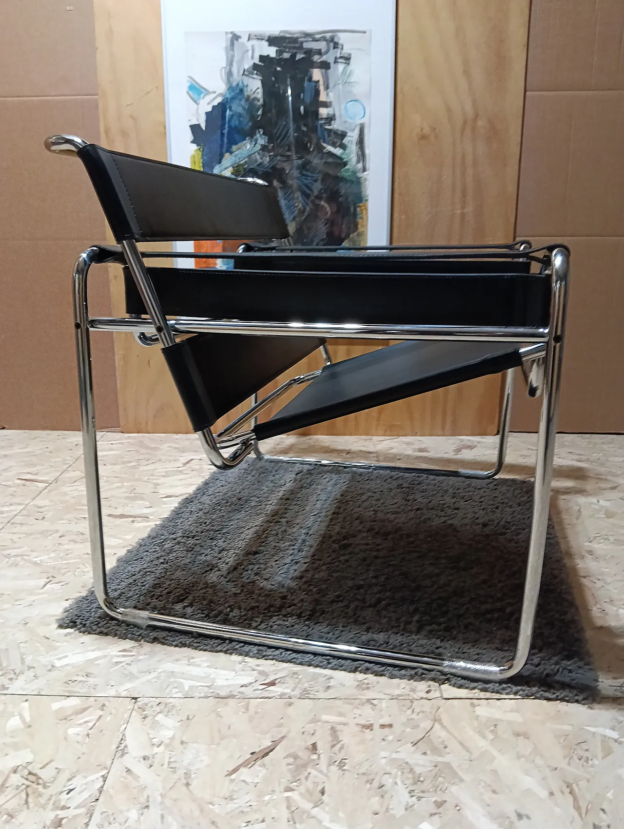 B3 Wassily armchair in black leather by Marcel Breuer for Knoll, 2000s 14