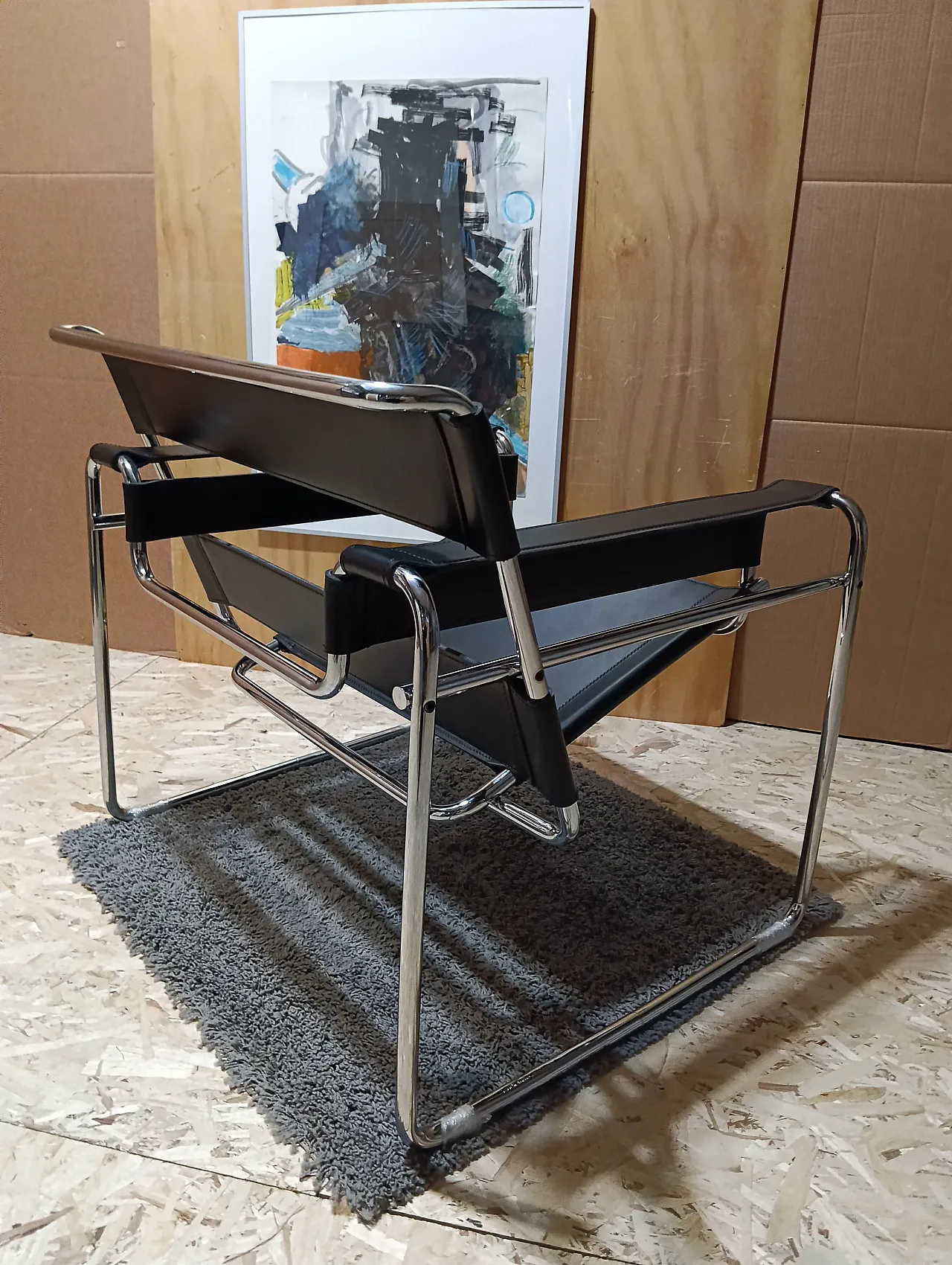 B3 Wassily armchair in black leather by Marcel Breuer for Knoll, 2000s 15