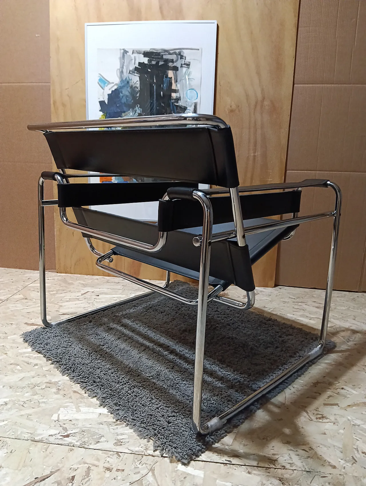 B3 Wassily armchair in black leather by Marcel Breuer for Knoll, 2000s 16