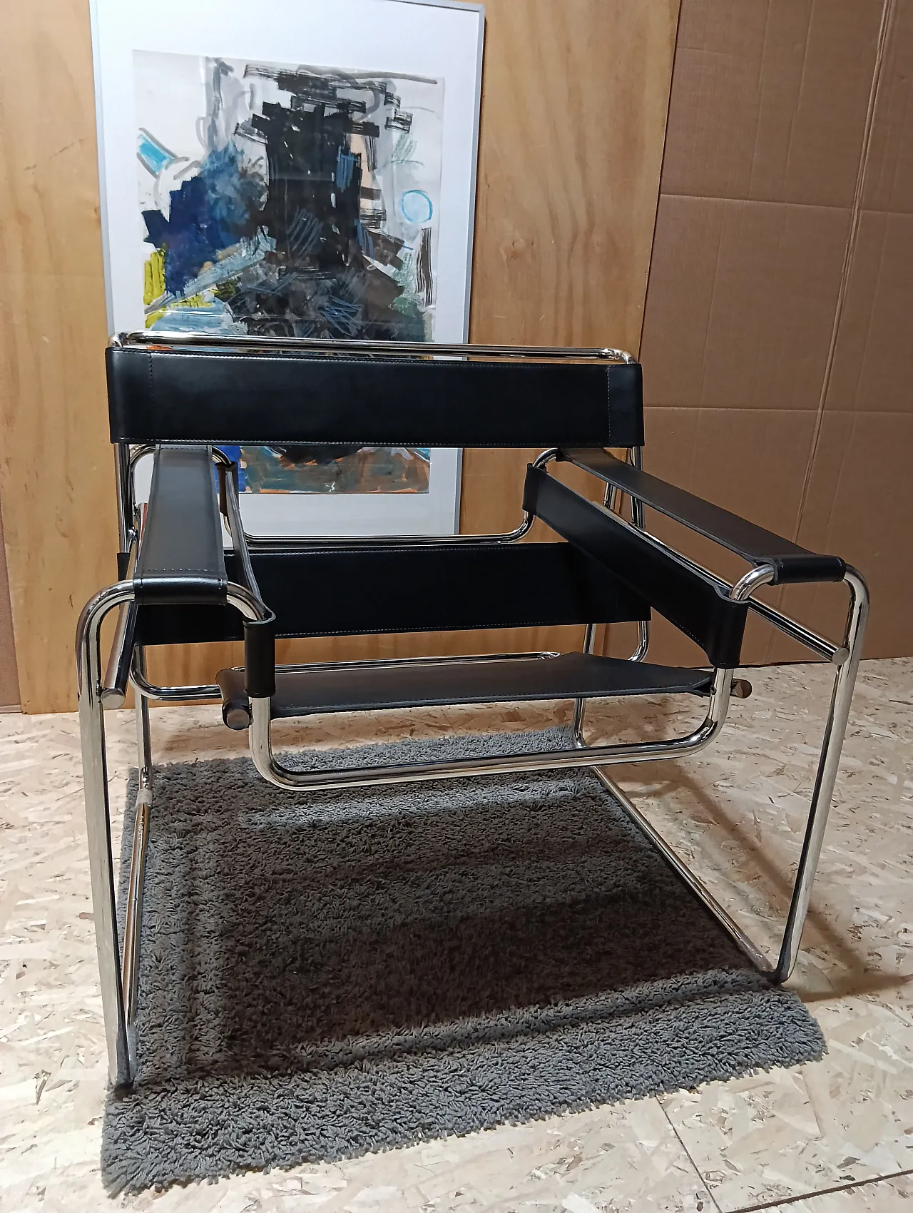 B3 Wassily armchair in black leather by Marcel Breuer for Knoll, 2000s 17