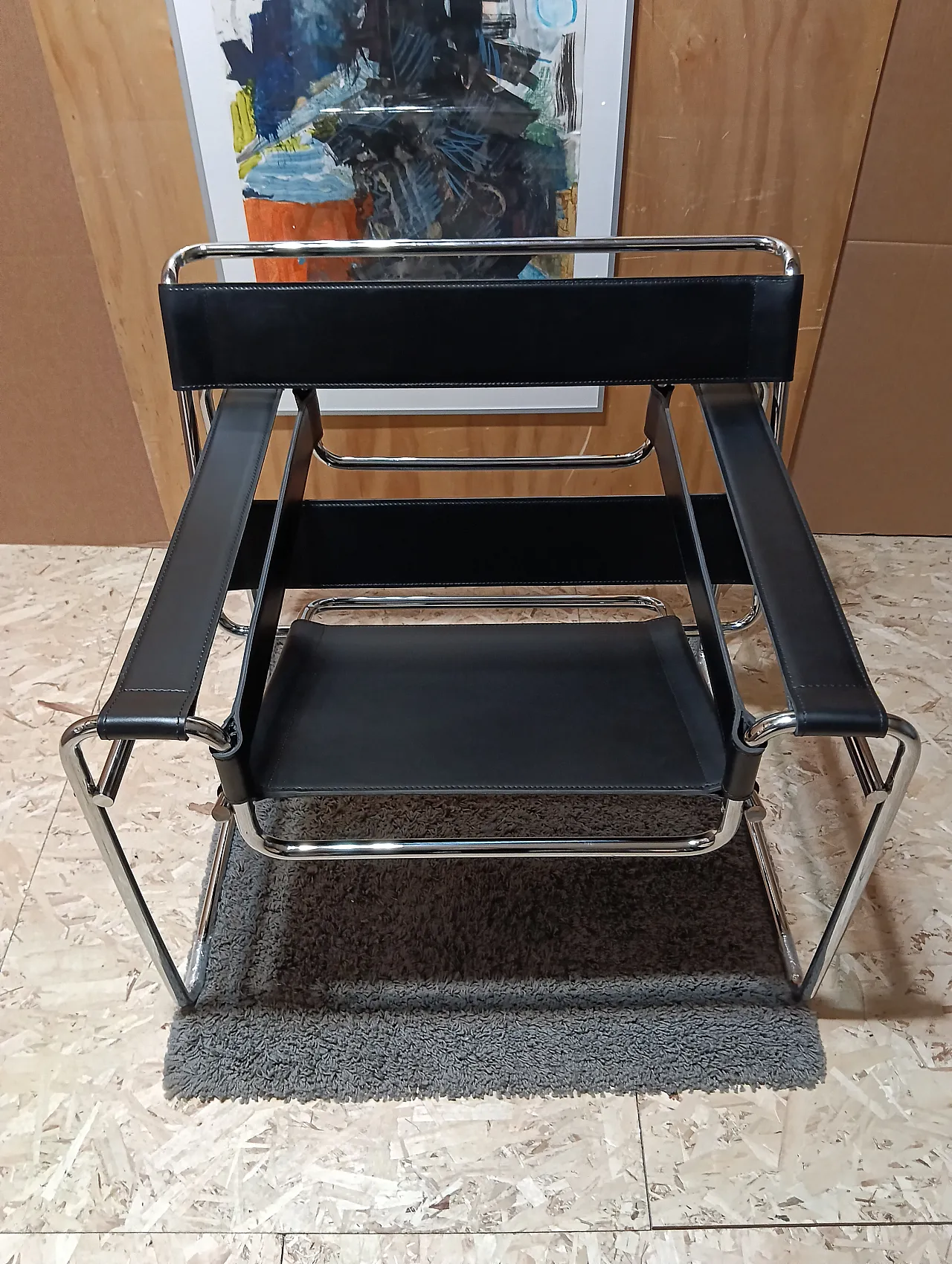 B3 Wassily armchair in black leather by Marcel Breuer for Knoll, 2000s 18