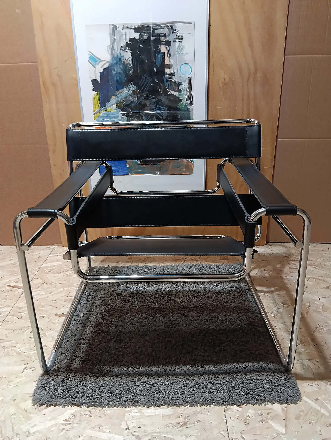 B3 Wassily armchair in black leather by Marcel Breuer for Knoll, 2000s 20