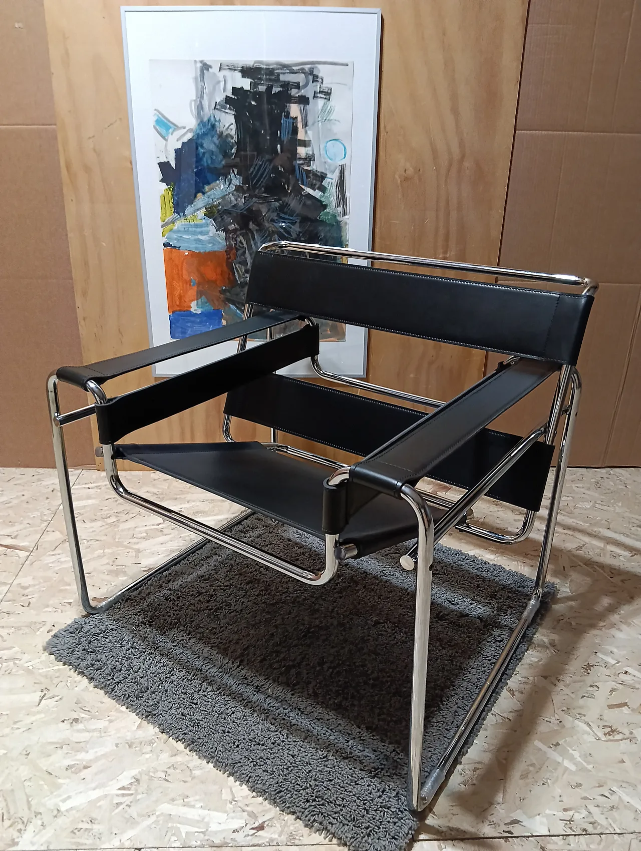 B3 Wassily armchair in black leather by Marcel Breuer for Knoll, 2000s 21
